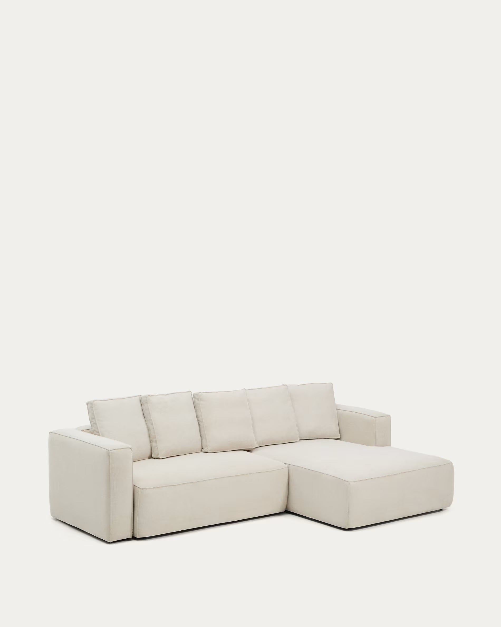 Rechtsseitige 3-Sitzer-Couch mit Schlaffunktion MARELA beige