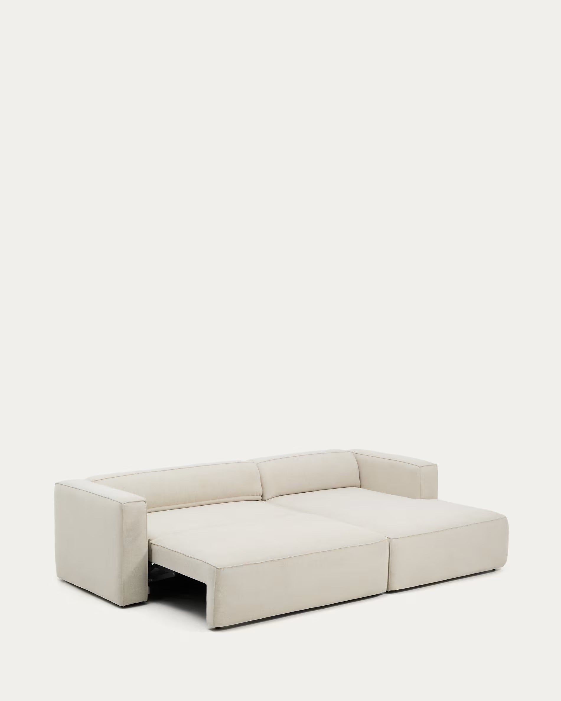 Rechtsseitige 3-Sitzer-Couch mit Schlaffunktion MARELA beige