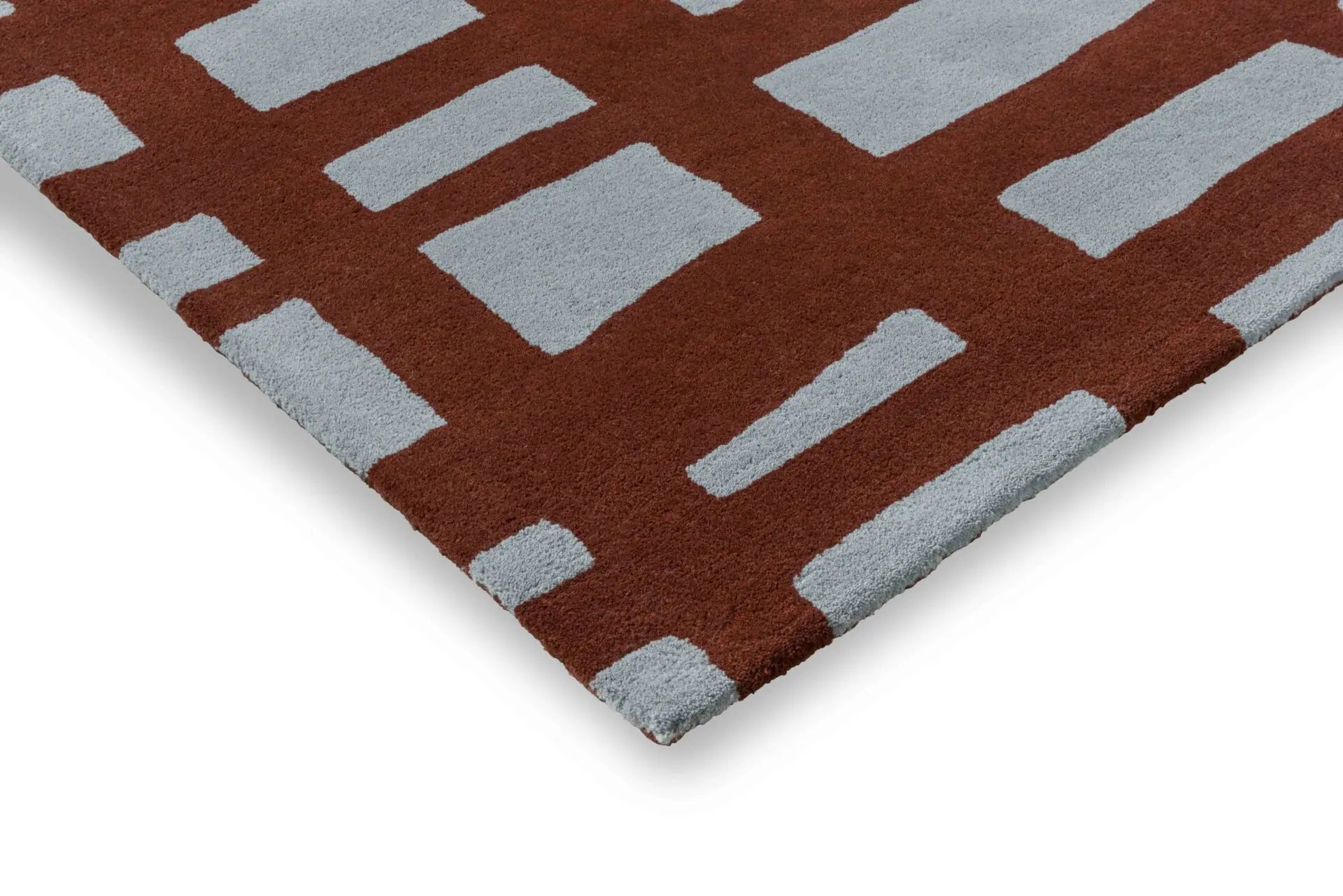 ARLO BRICK rug in burgundy with gray