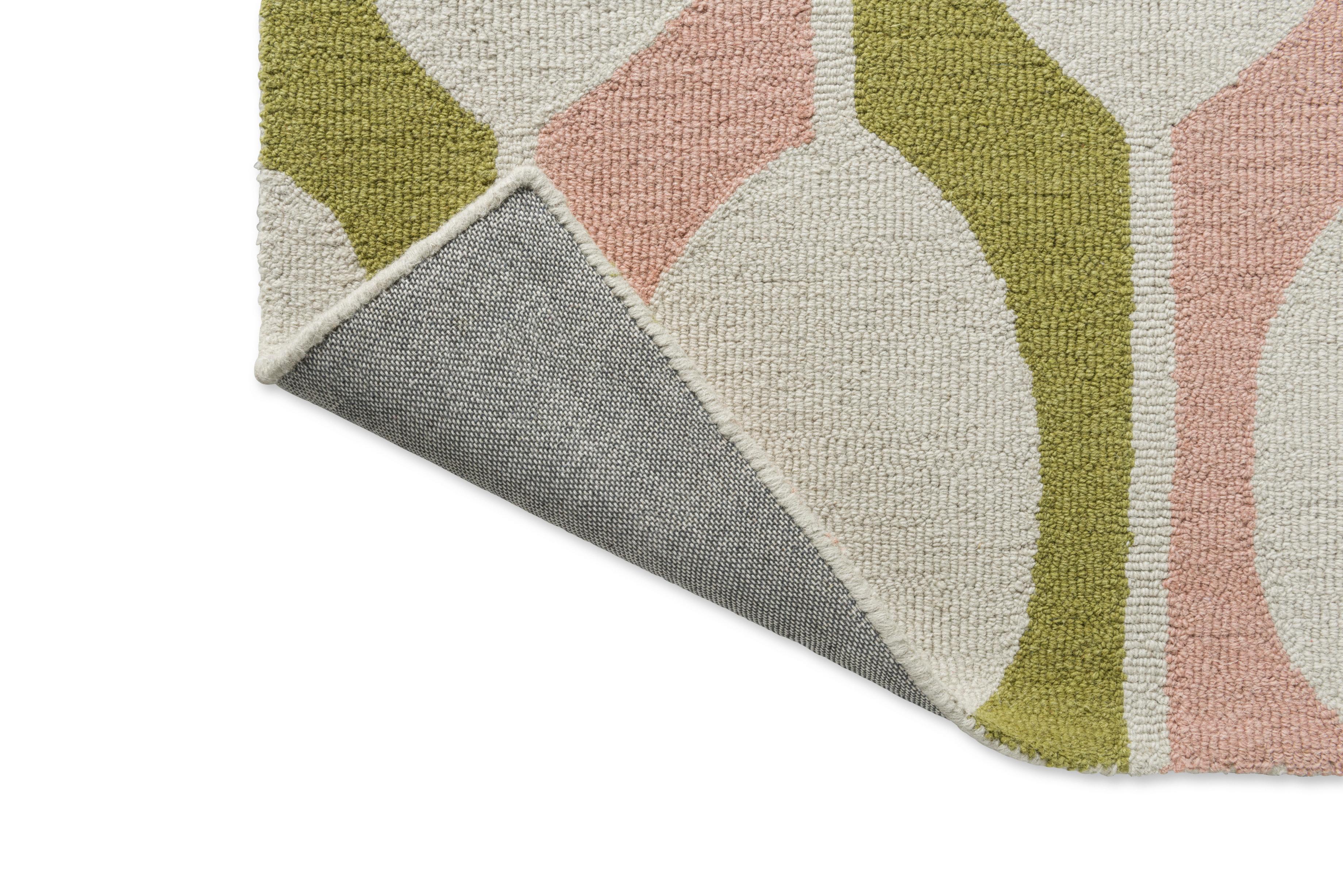 BILLOW LICHEN Beige Rug with Pink and Olive