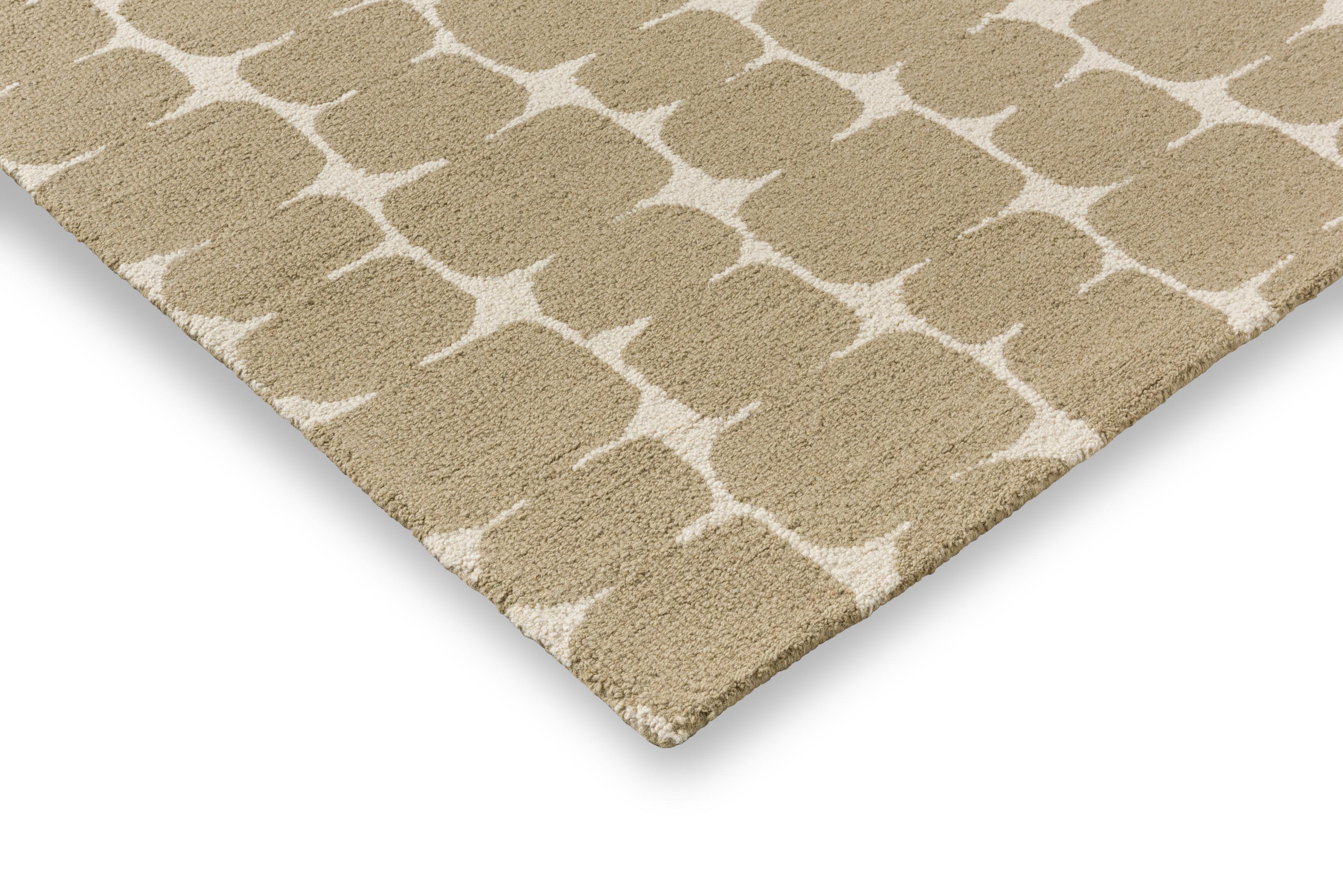 Teppich LITTLE LOHKO beige mit olivgrün