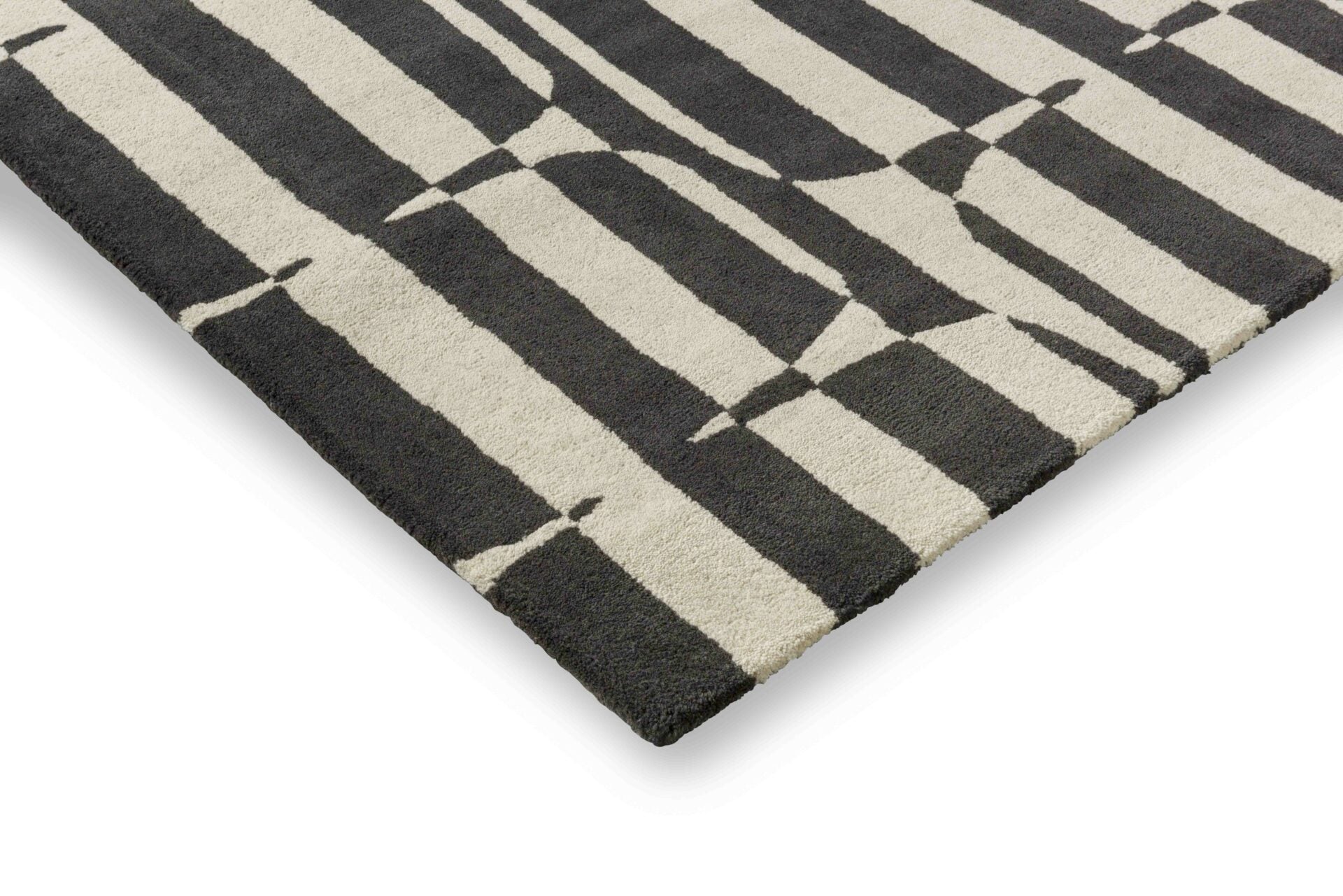 Teppich LOHKO STRIPE schwarz mit beige