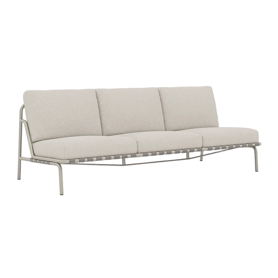 SETTLE Light Gray 3-Seater Outdoor Sofa with Gray Base
