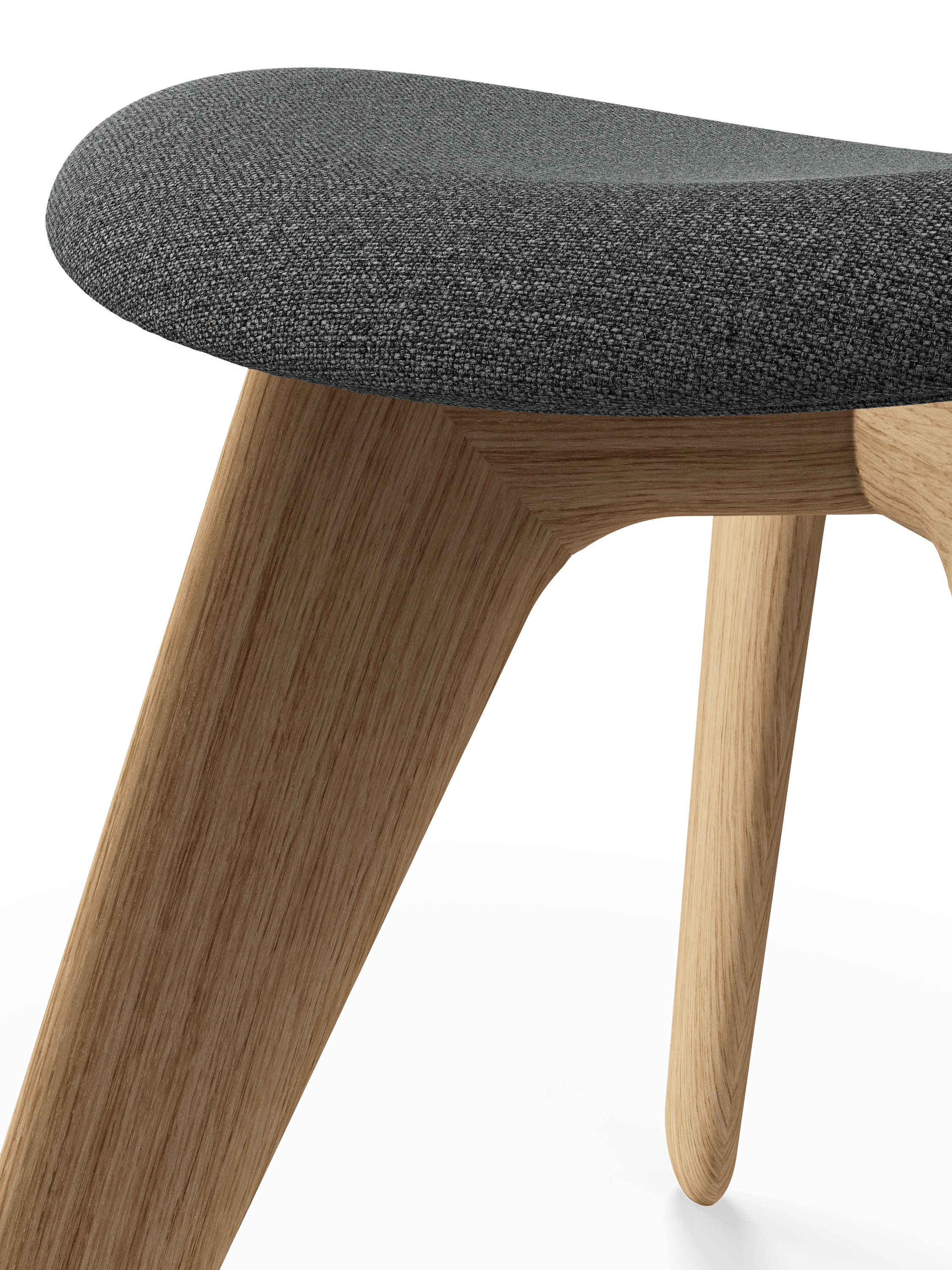 Fotel SLAB szary z dębową podstawą – Tom Dixon
