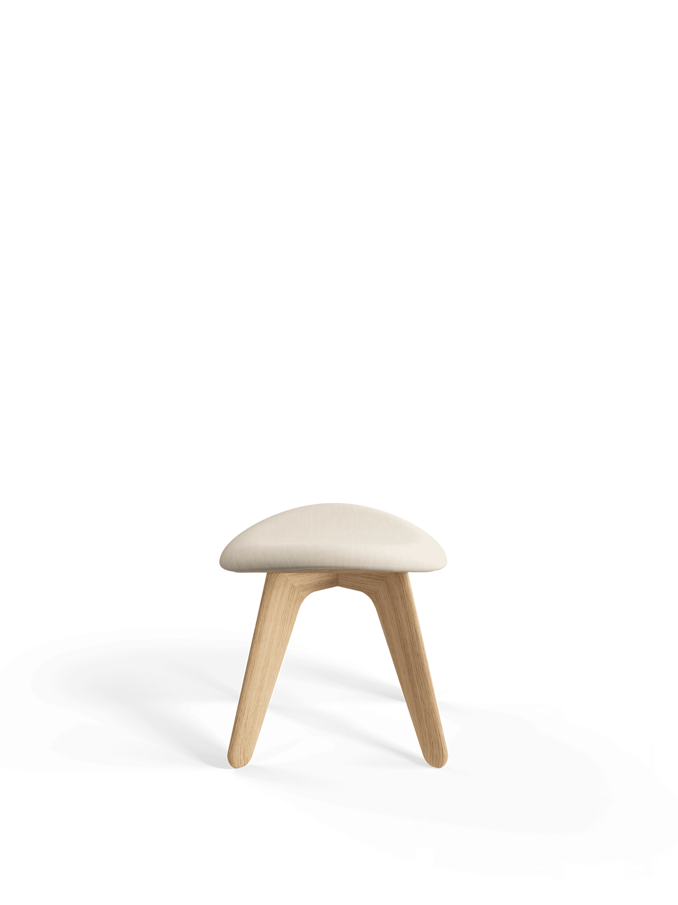 Cream SLAB Footrest with Oak Base