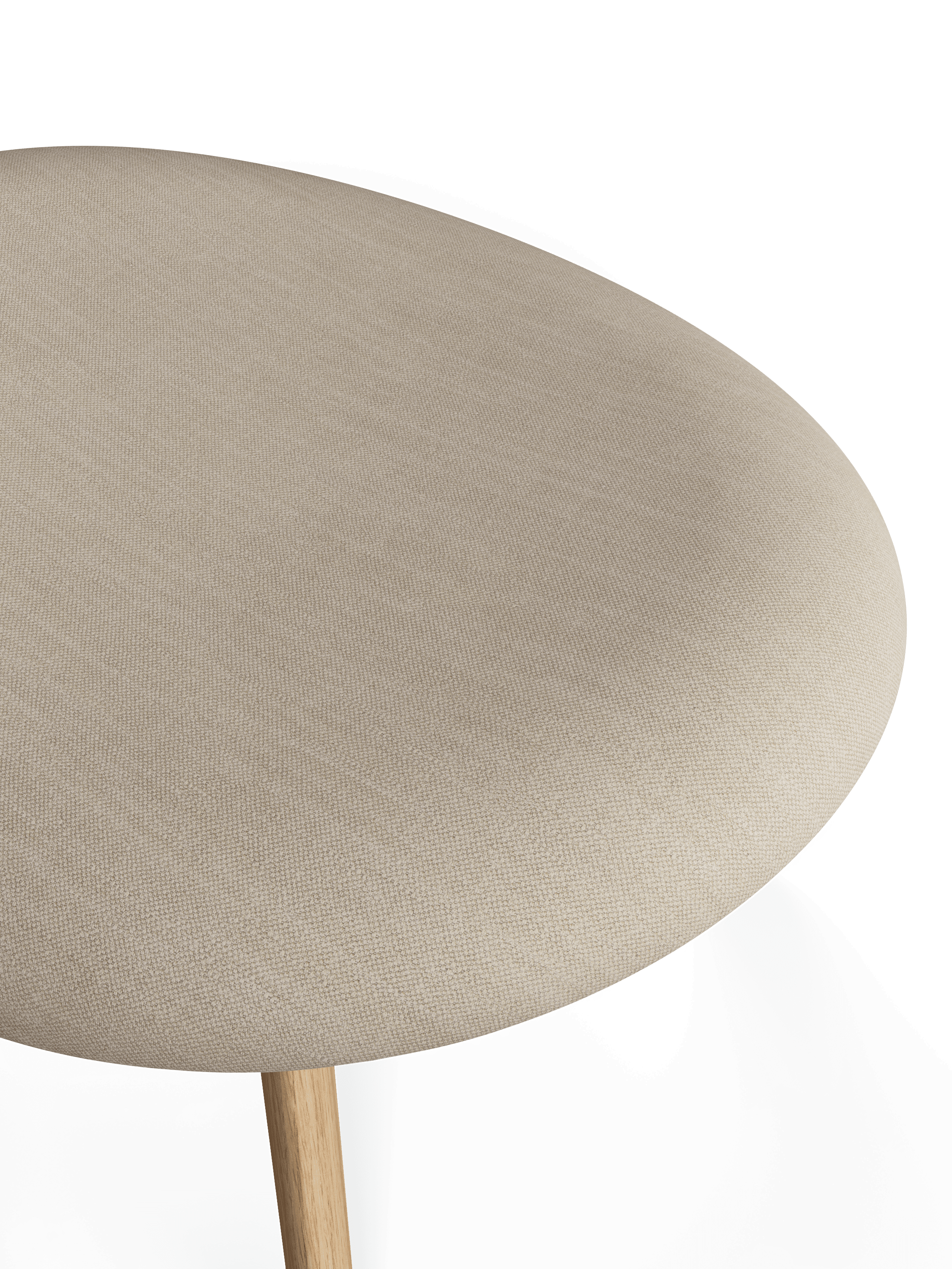 Cream SLAB Footrest with Oak Base