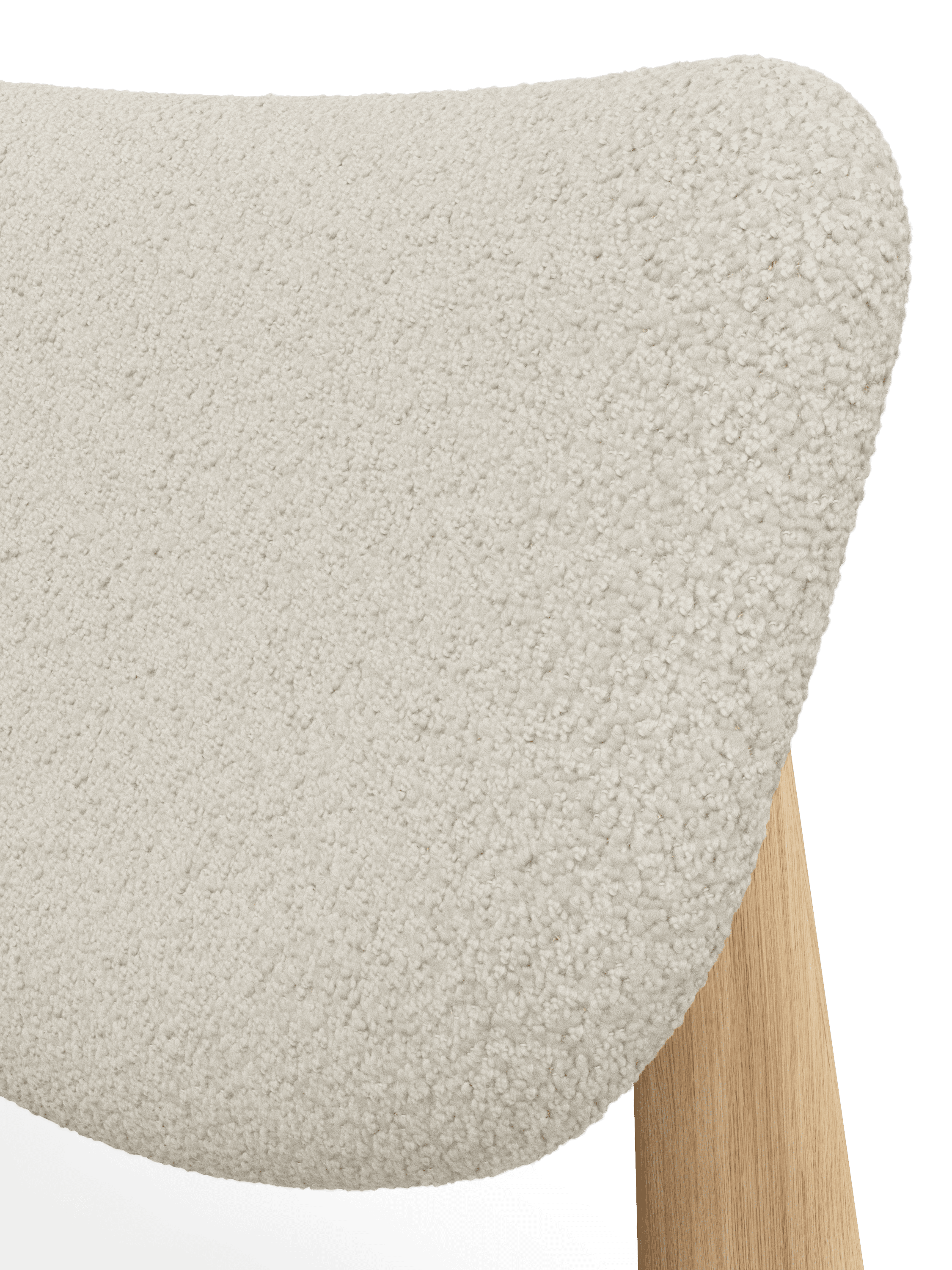 SLAB Armchair in Beige Boucle with Oak Base