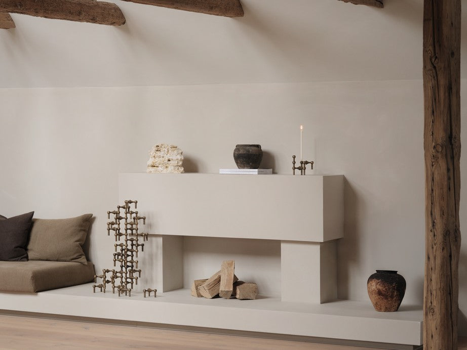 Kerzenhalter STOFF NAGEL gebürstetes Messing