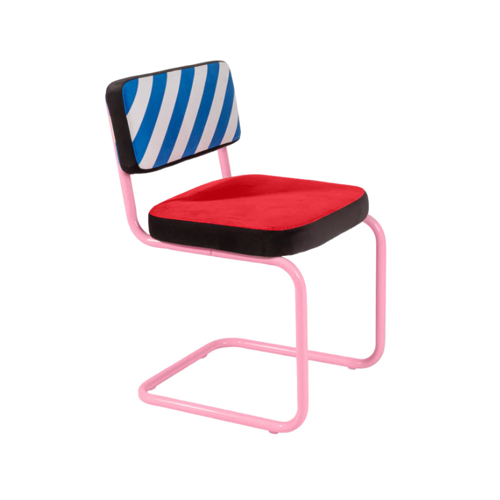 Stuhl SUPERCHAIR HATCH rot mit pinkem Fuß