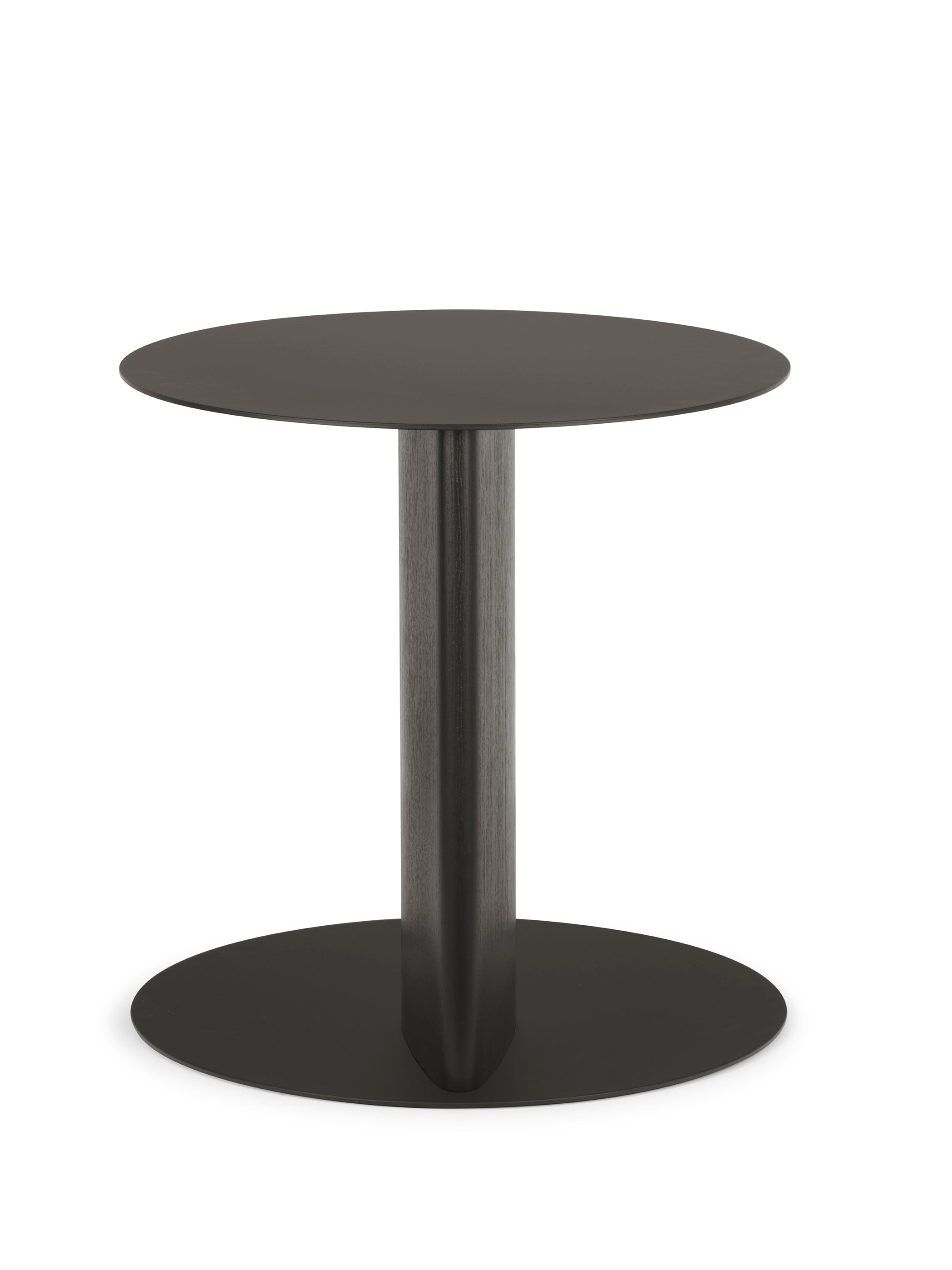SANDY side table with a black top and black wooden base