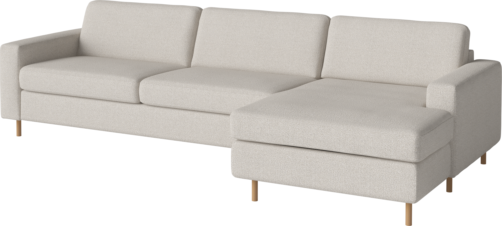 Randinavia rechtsseitiger 3-Personen-Ecksofa mit einer Eichenbasis