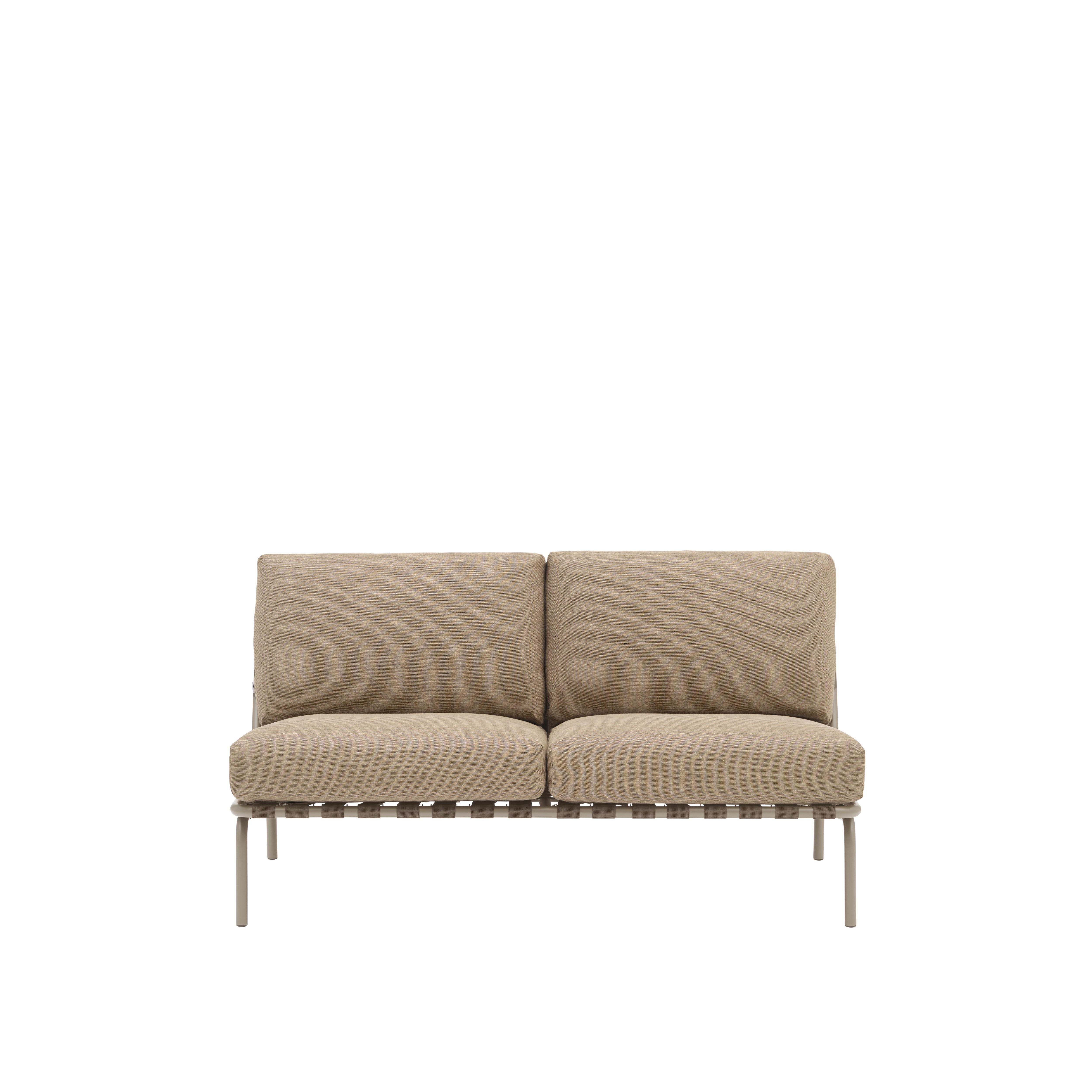 SETTLE Brown Two-Seater Outdoor Sofa with Taupe Base