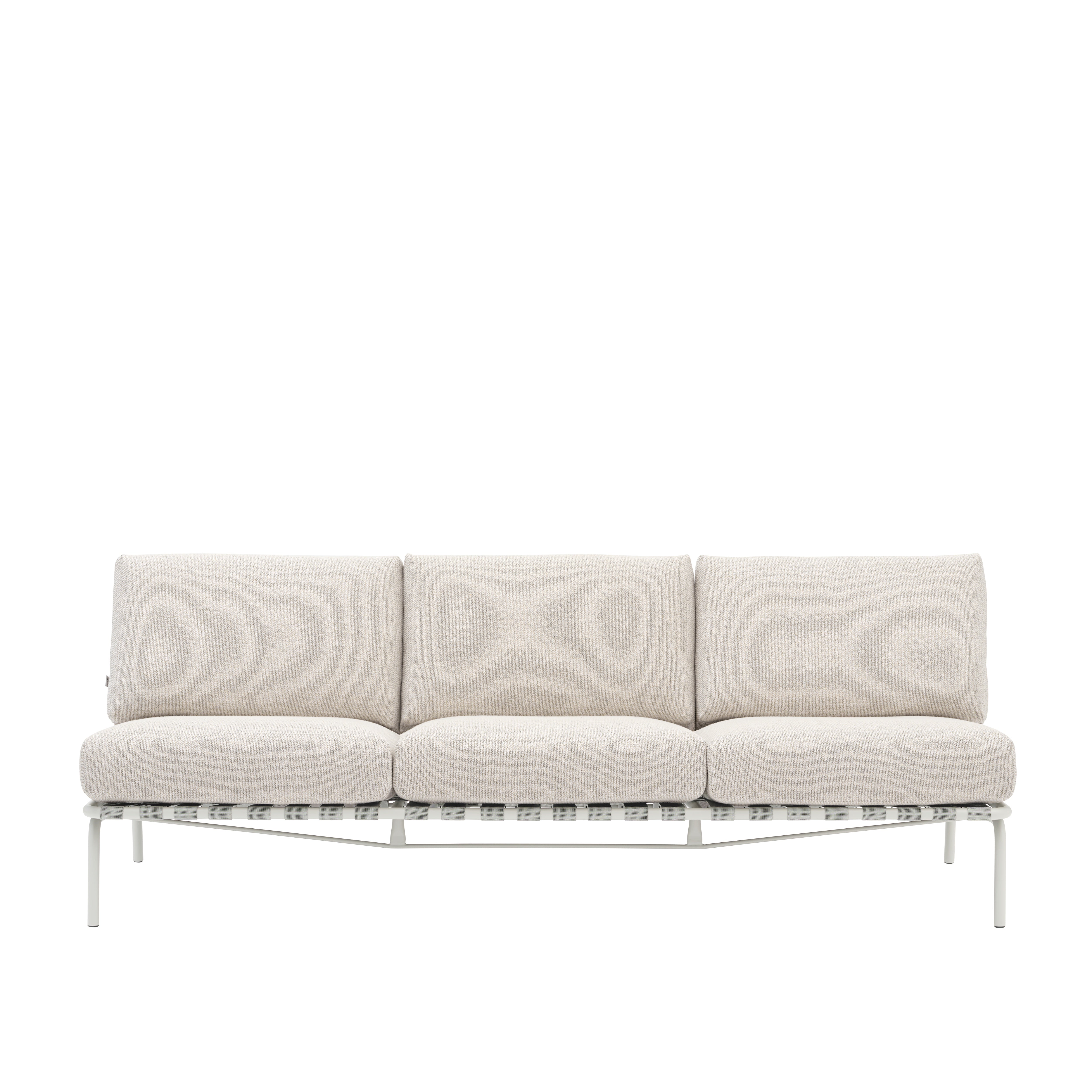 SETTLE Light Gray 3-Seater Outdoor Sofa with Gray Base