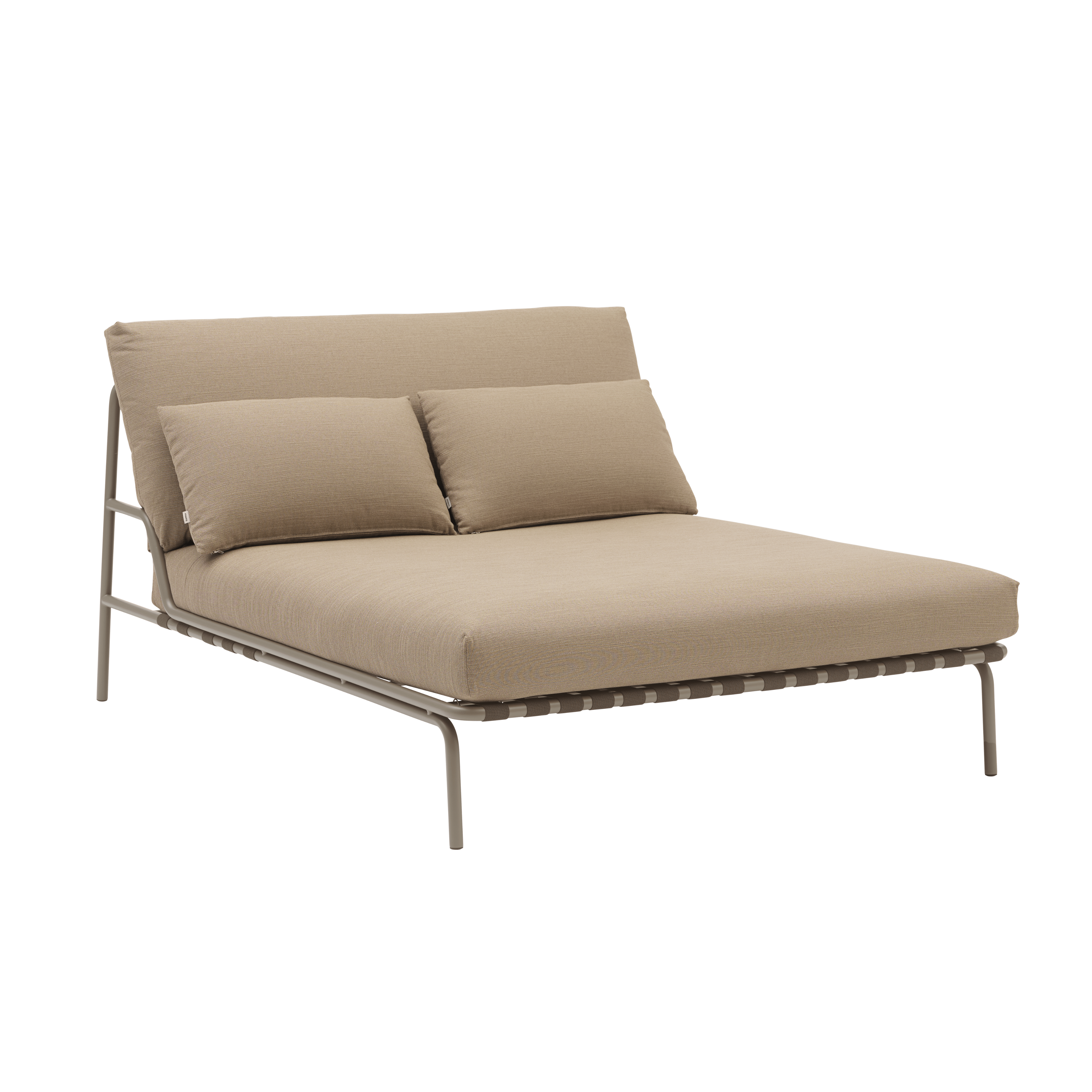 SETTLE Outdoor Lounger Brown with Taupe Base