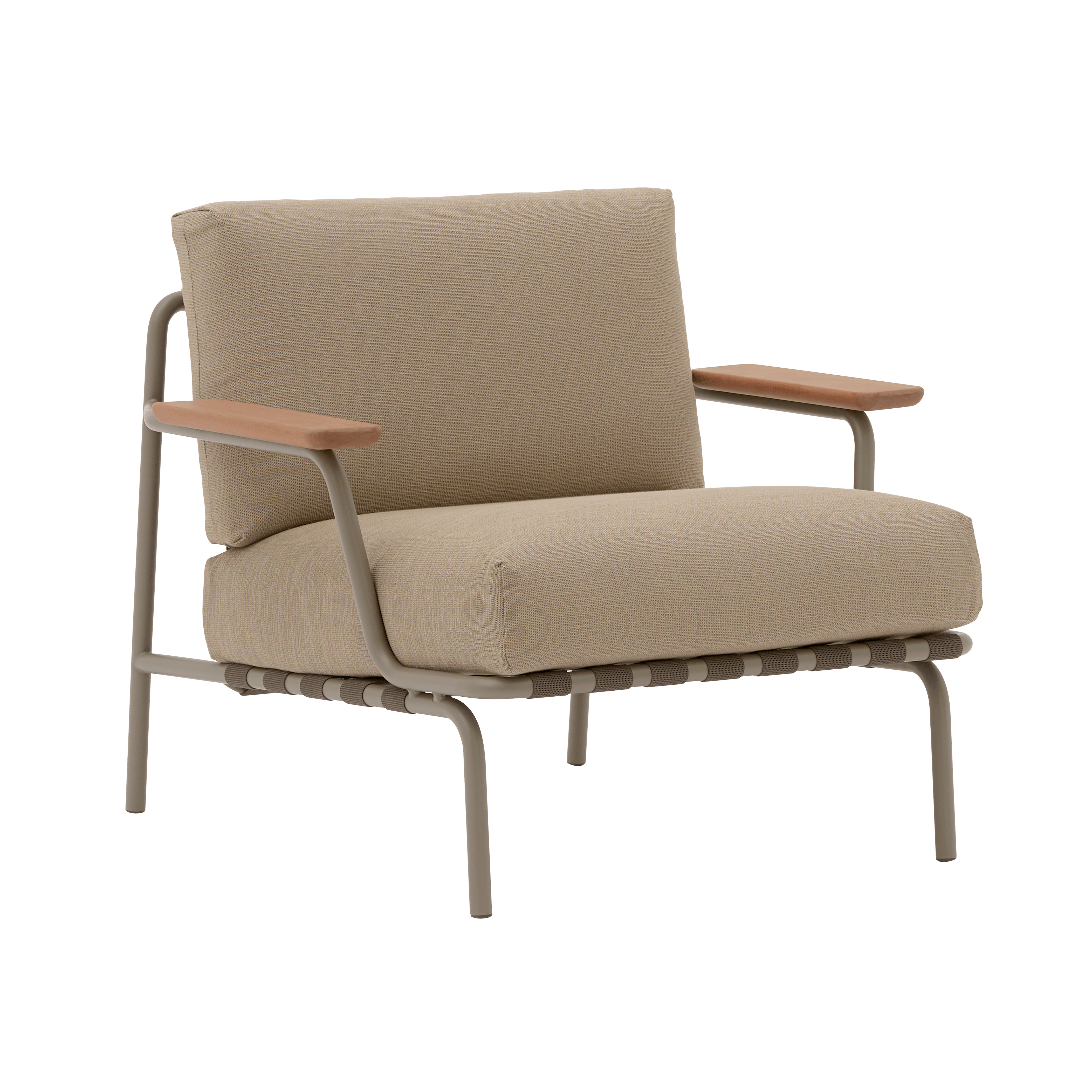 SETTLE Brown Outdoor Armchair with Taupe Base