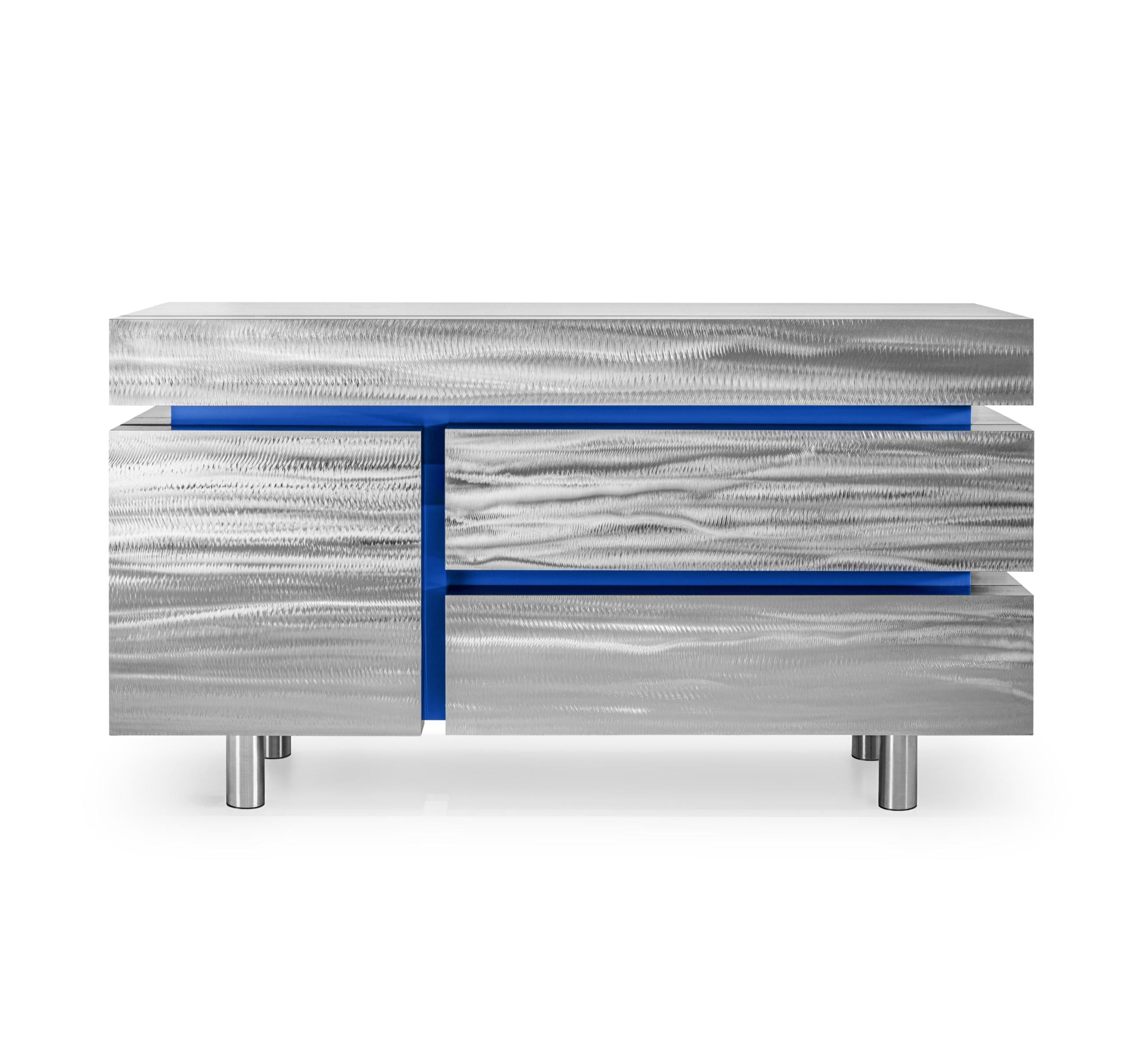 Kommode GERRIT CS1 - LIMITIERTE AUFLAGE stahlblau mit kobaltblau