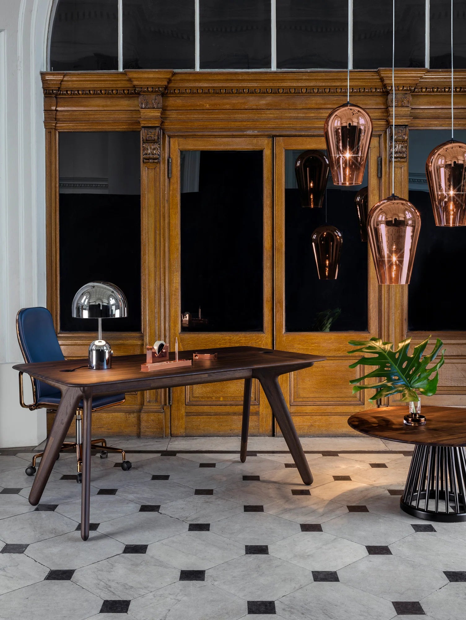 SLAB Desk Black Oak Wood