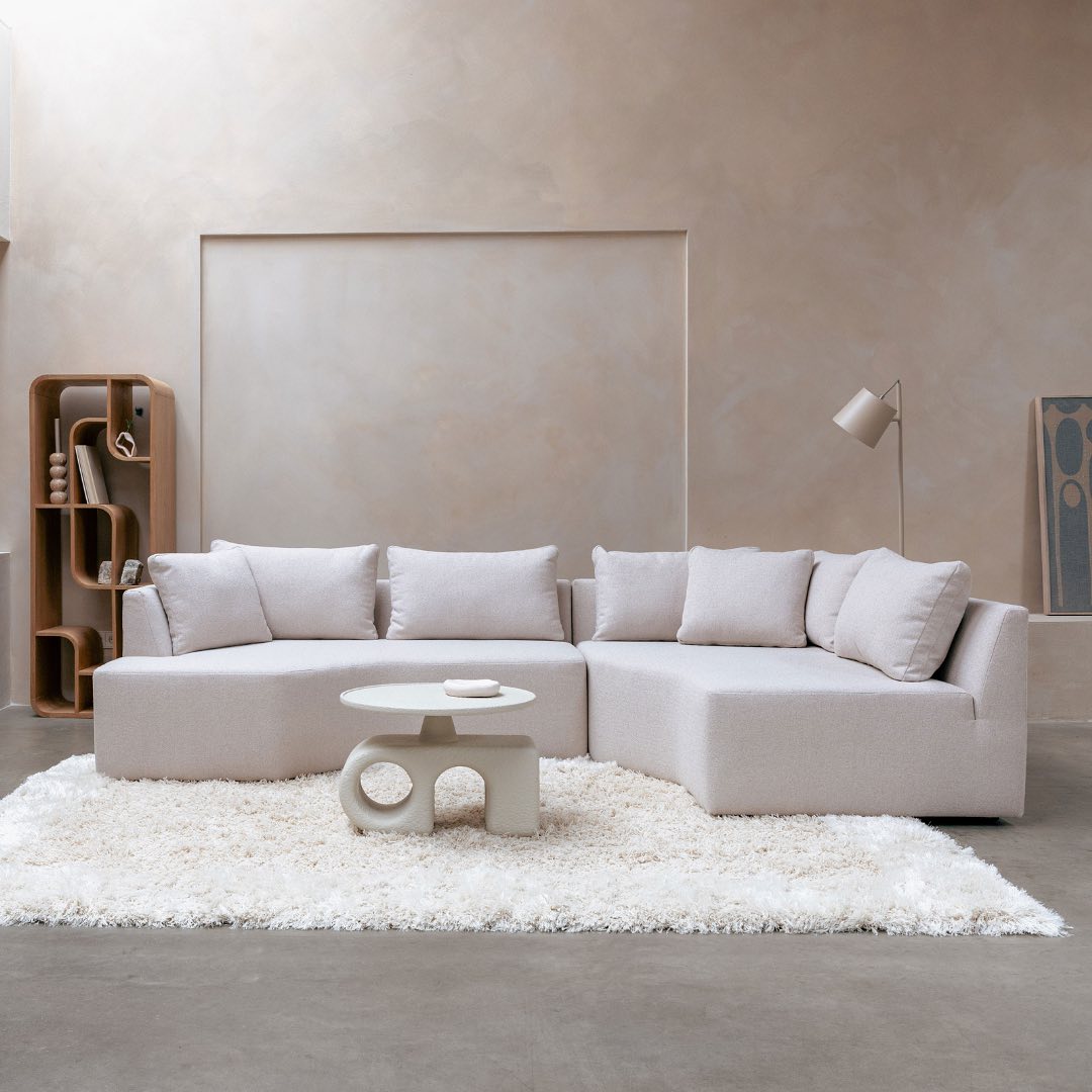 PROSPER modular sofa - right-sided chaise longue in sand