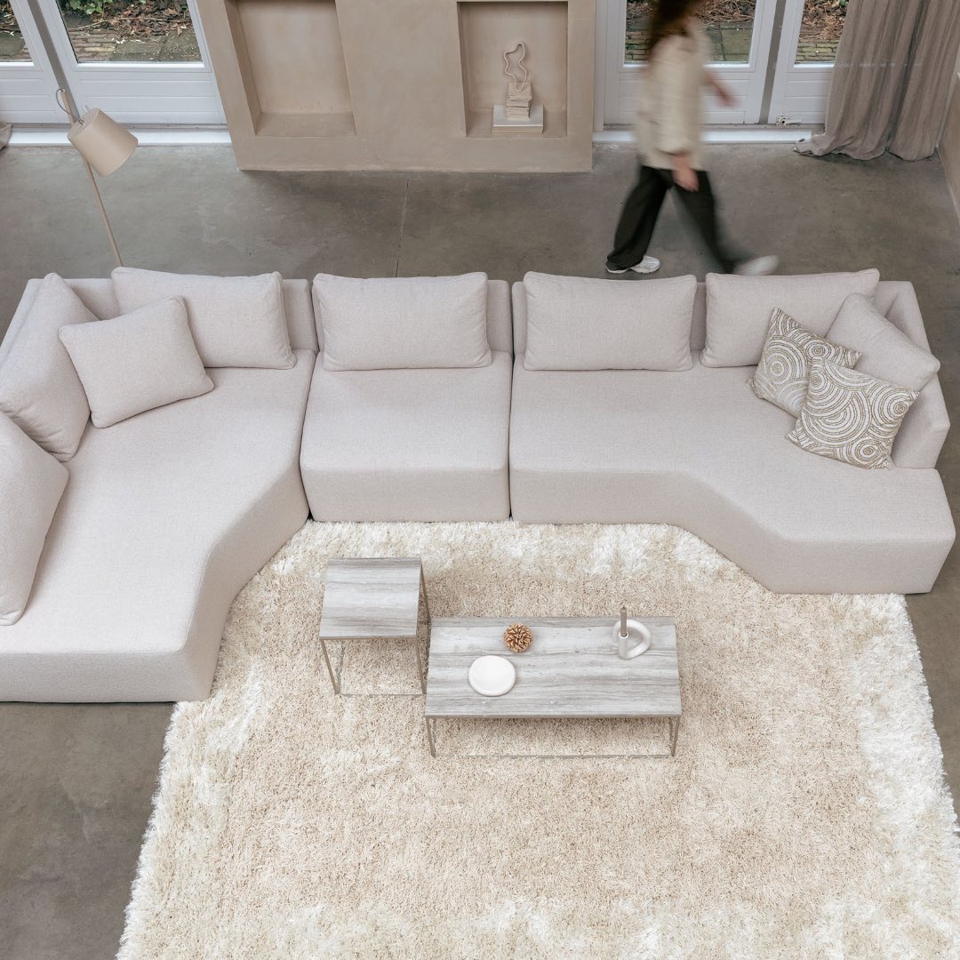 Modulares Sofa PROSPER - linkes Endelement in Sandfarbe