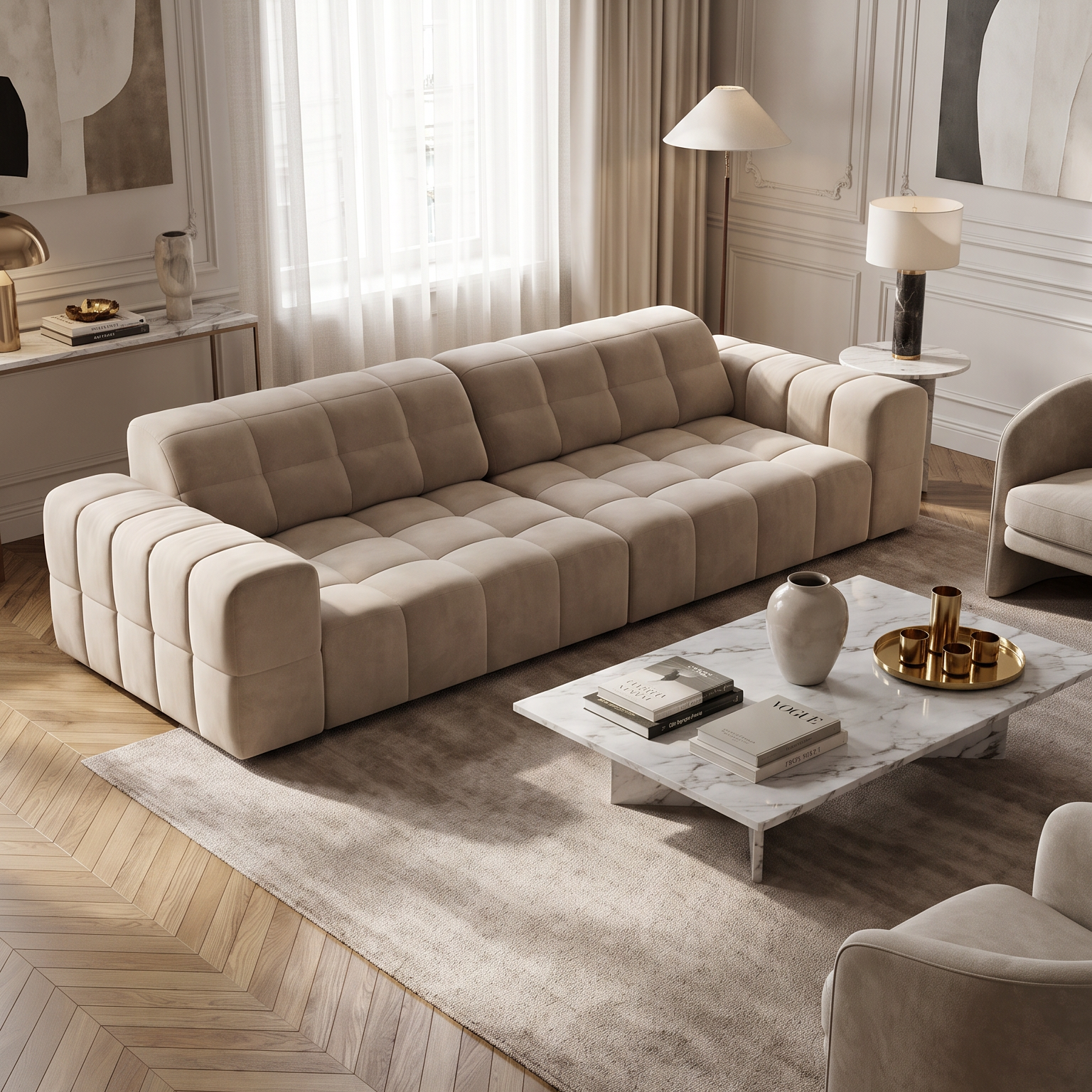 Sofa für 3 Personen JENNIFER graphitgrau Chenille