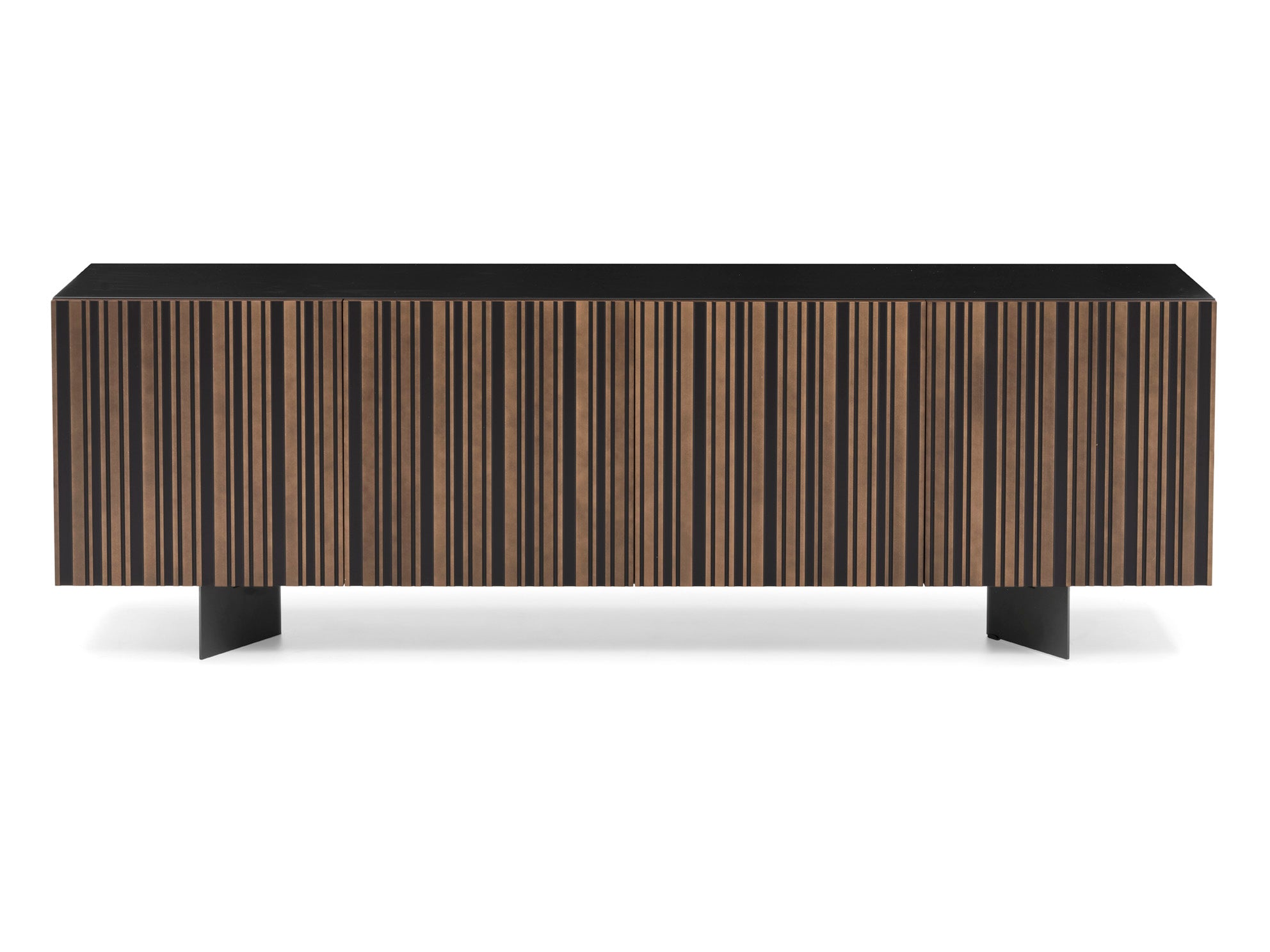 Kommode STREIFEN schwarz mit Braun