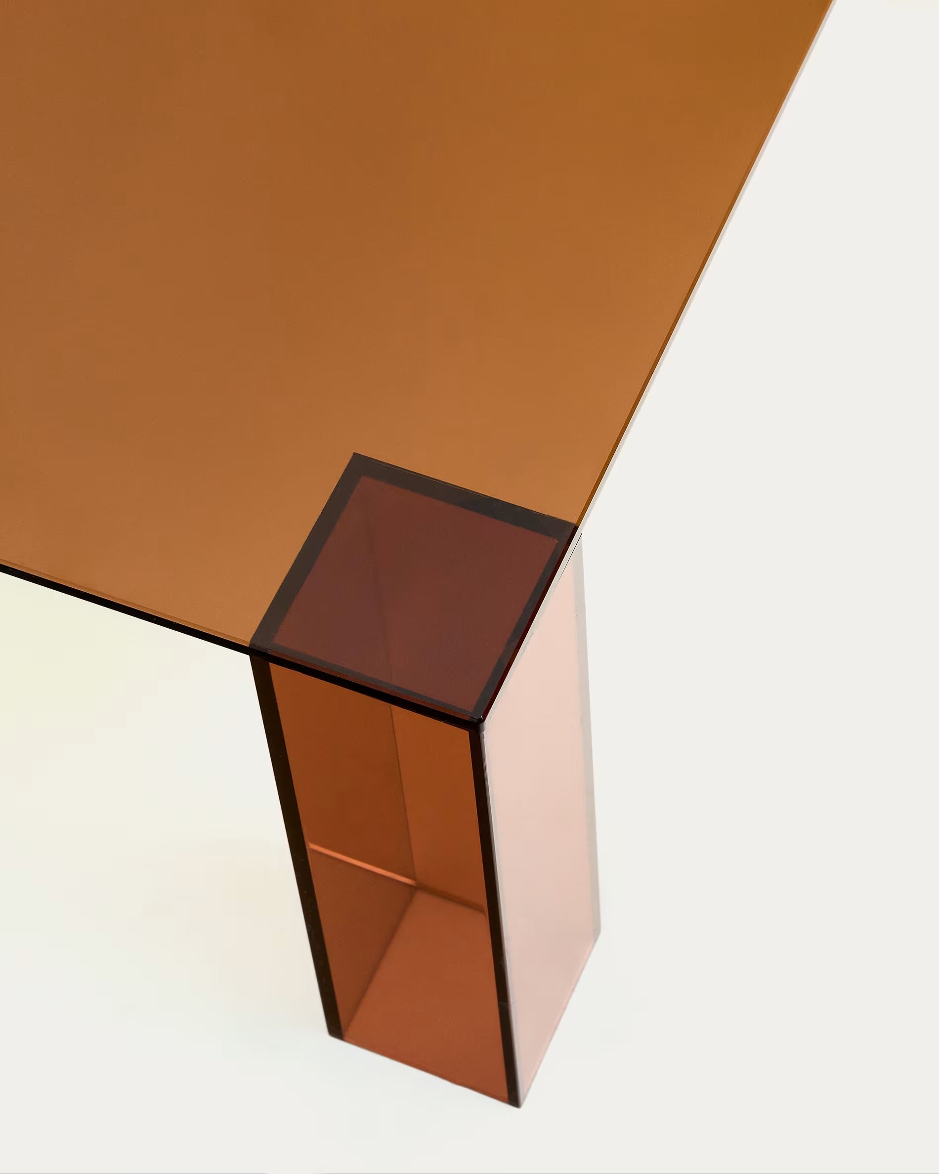 ADULARIA square coffee table brown tempered glass