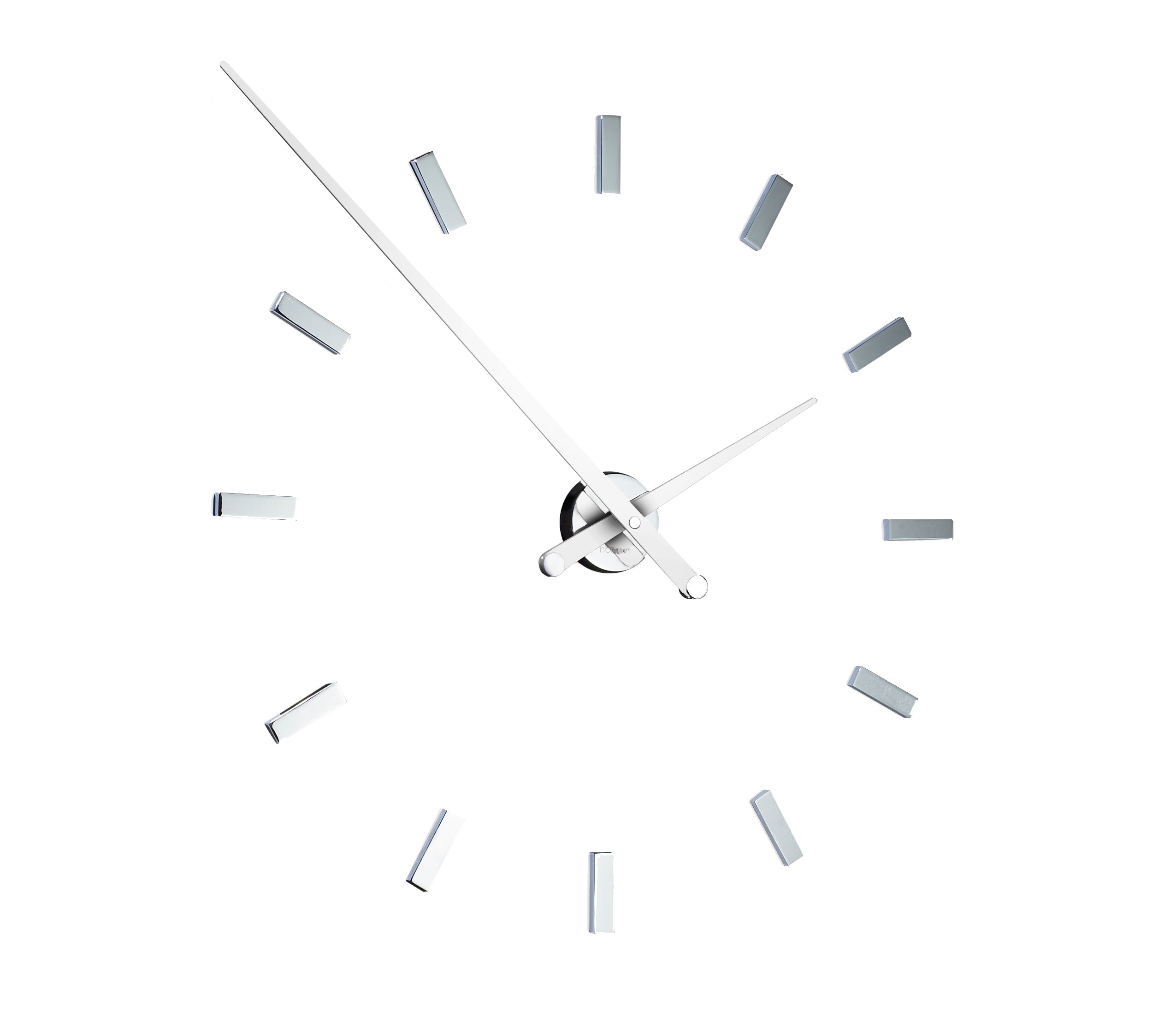 Wanduhr TACON verchromt mit Weiß