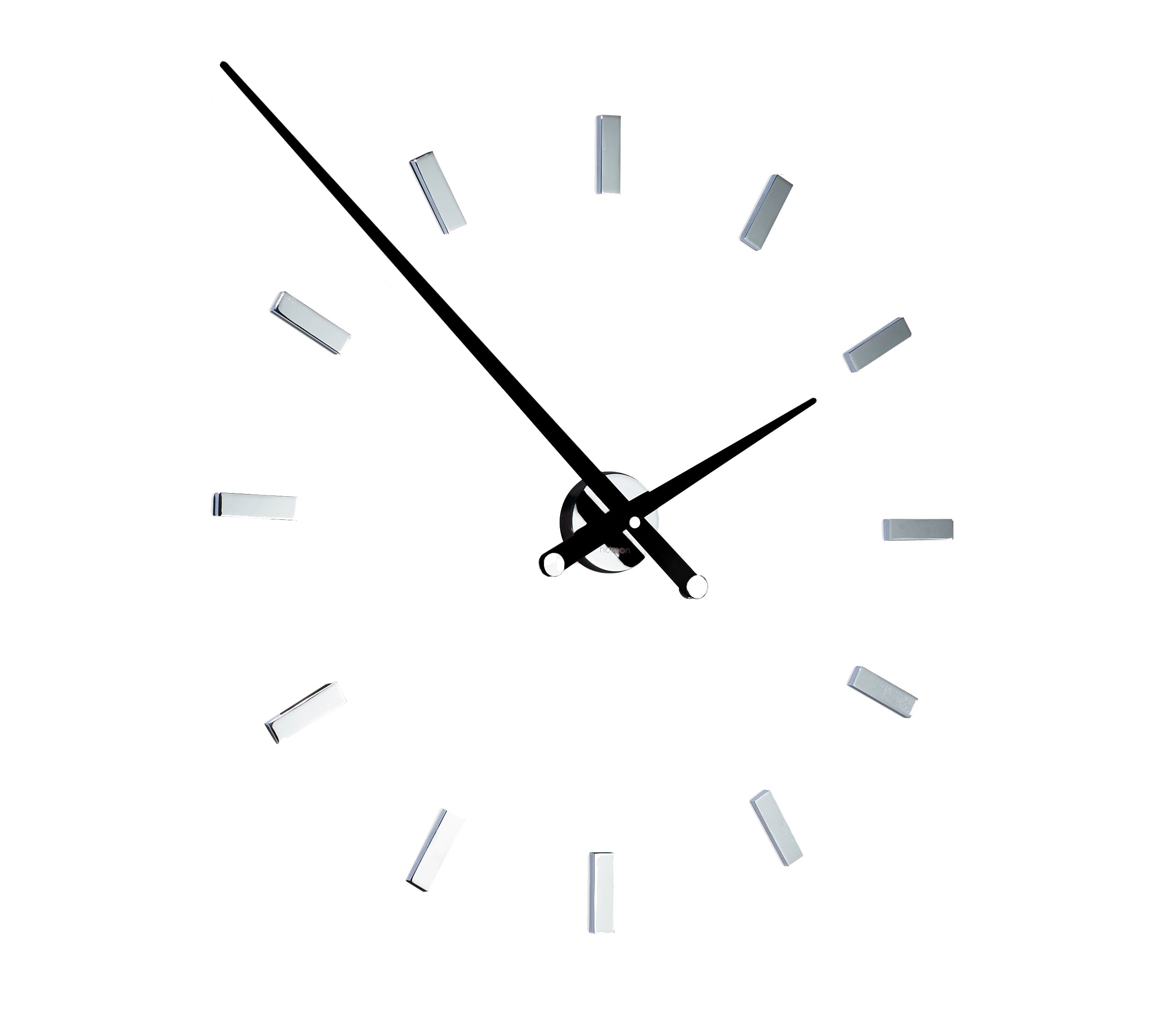 Wanduhr TACON verchromt mit schwarzer Oberfläche
