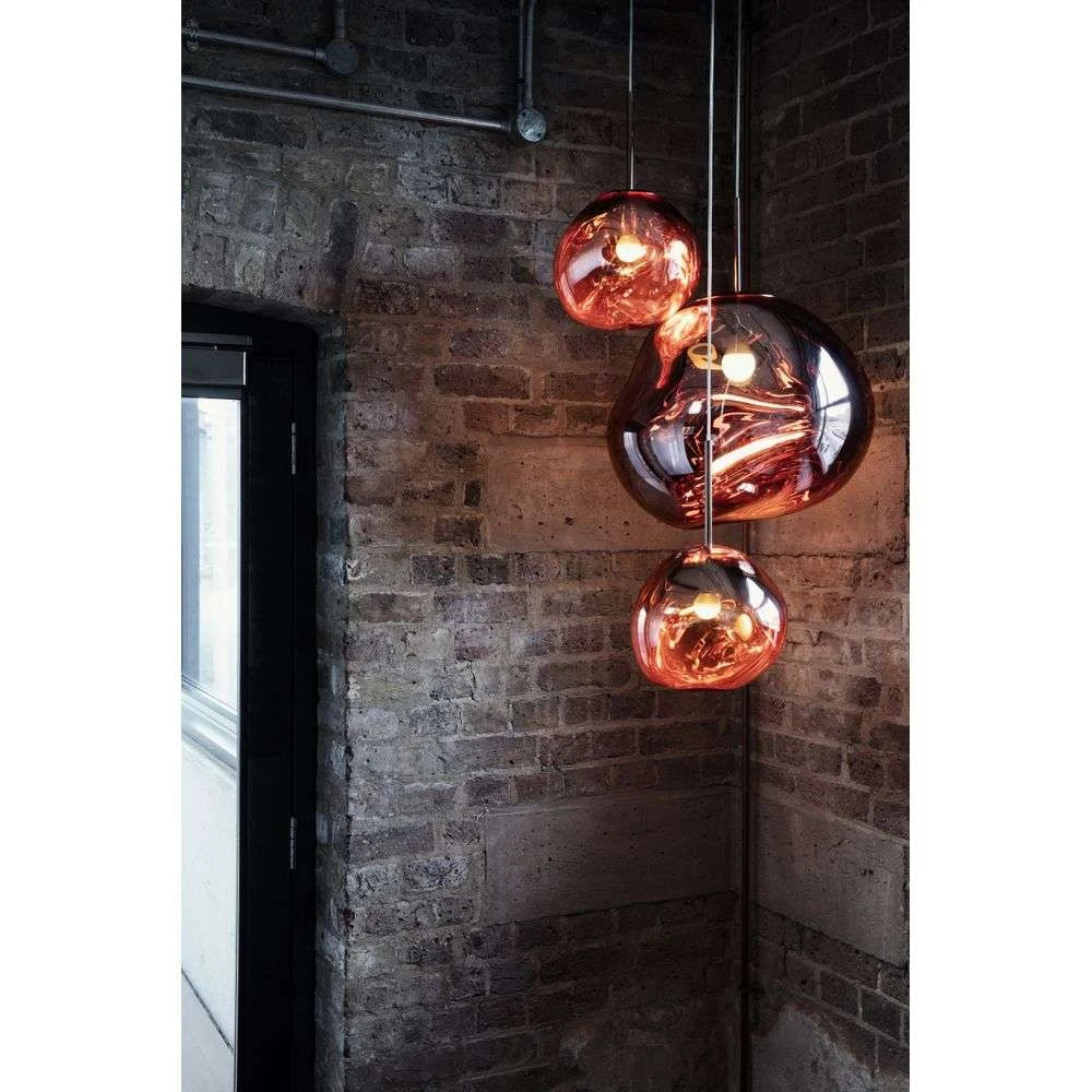 Lampa wisząca MELT ROUND miedziany – szkło