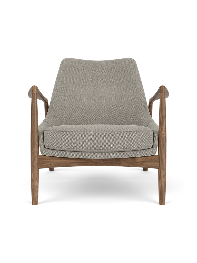 THE SEAL armchair gray with walnut base