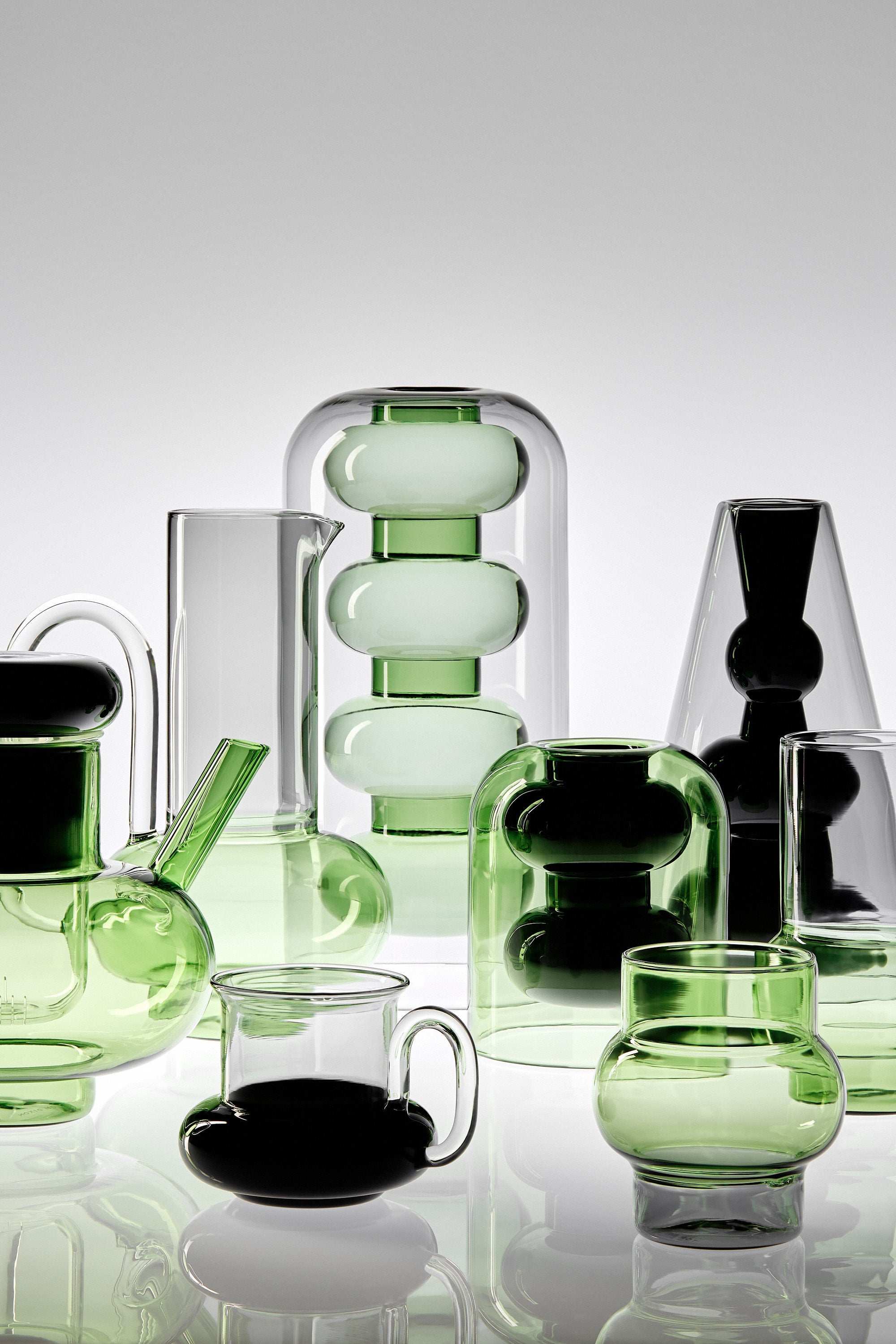 Green Glass Bump -Krug
