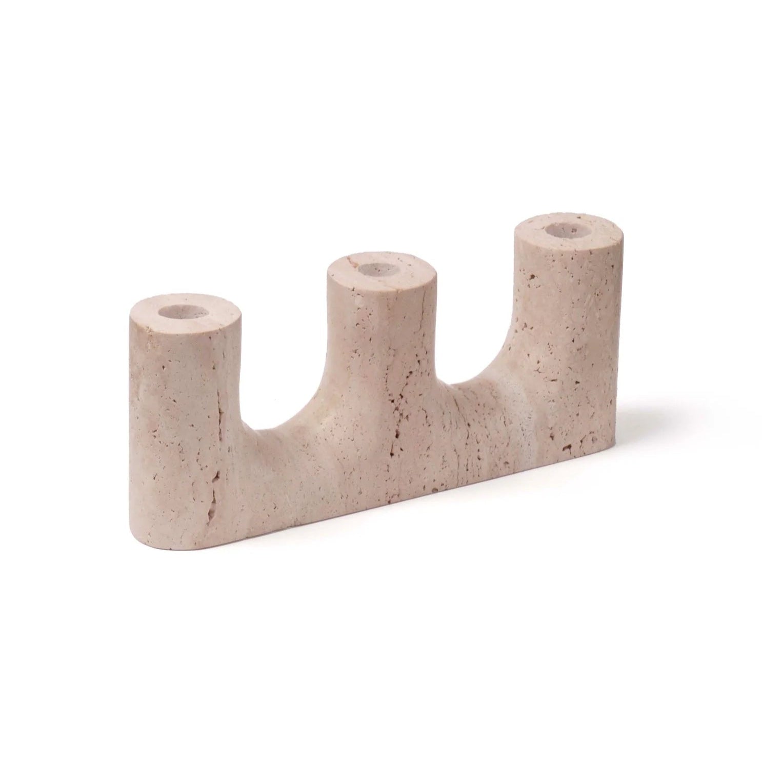 TRILO travertine candlestick