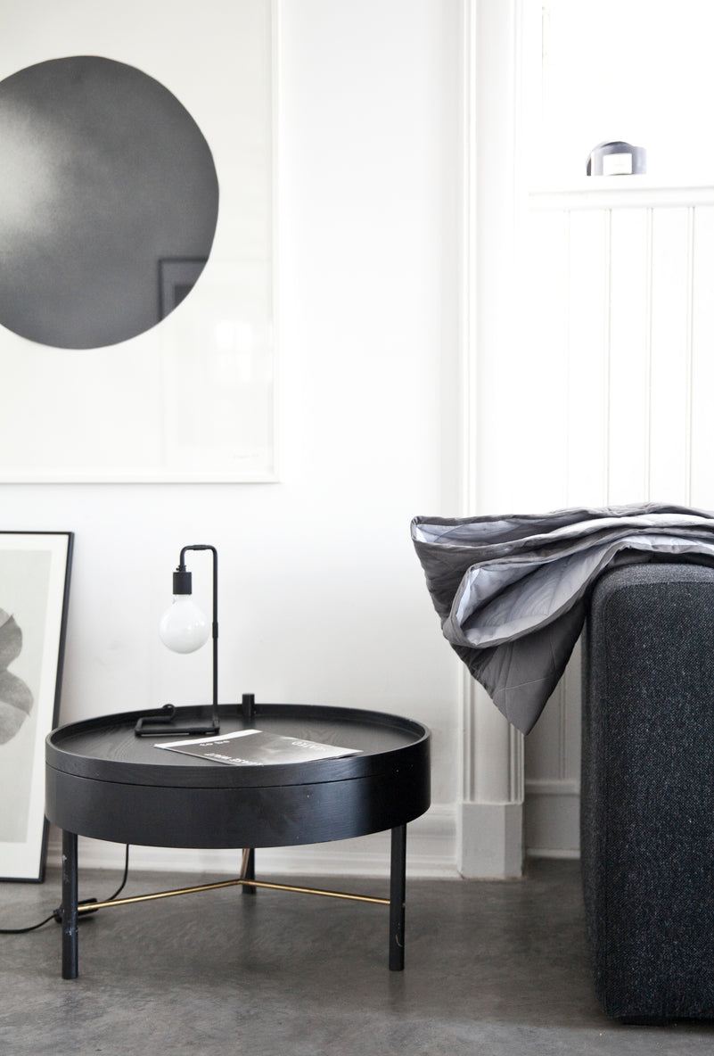 TURNING coffee table black ash wood