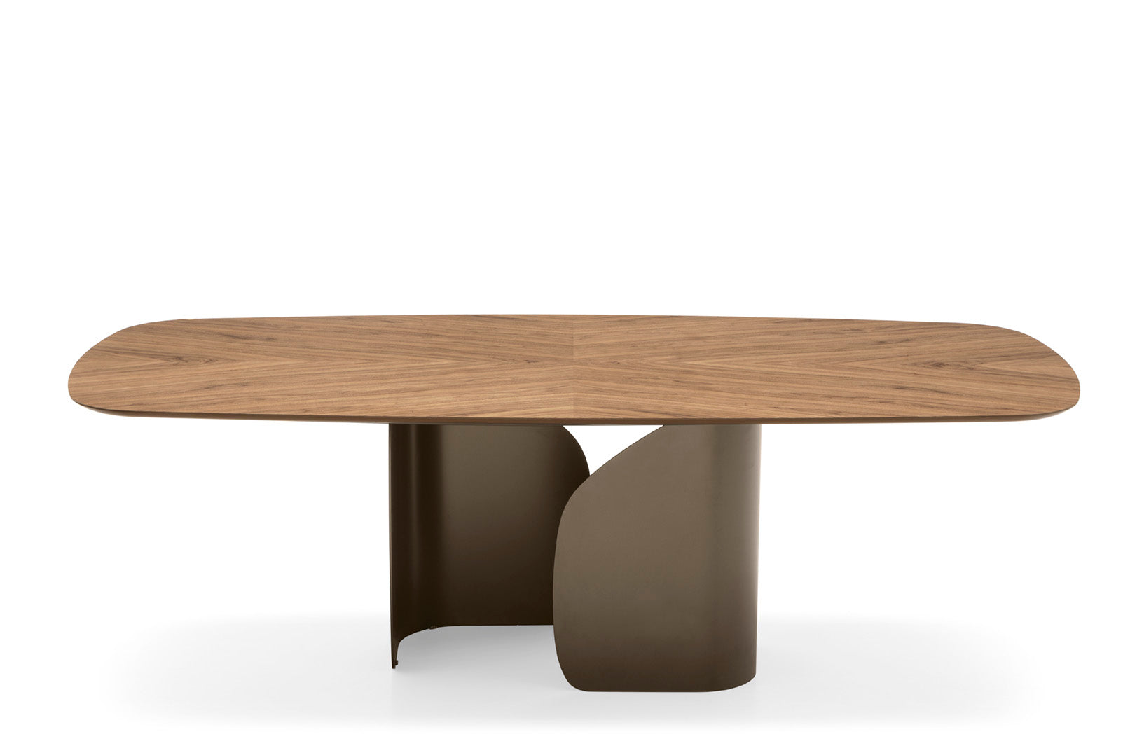 TWINS Table with Walnut Top and Brown Base