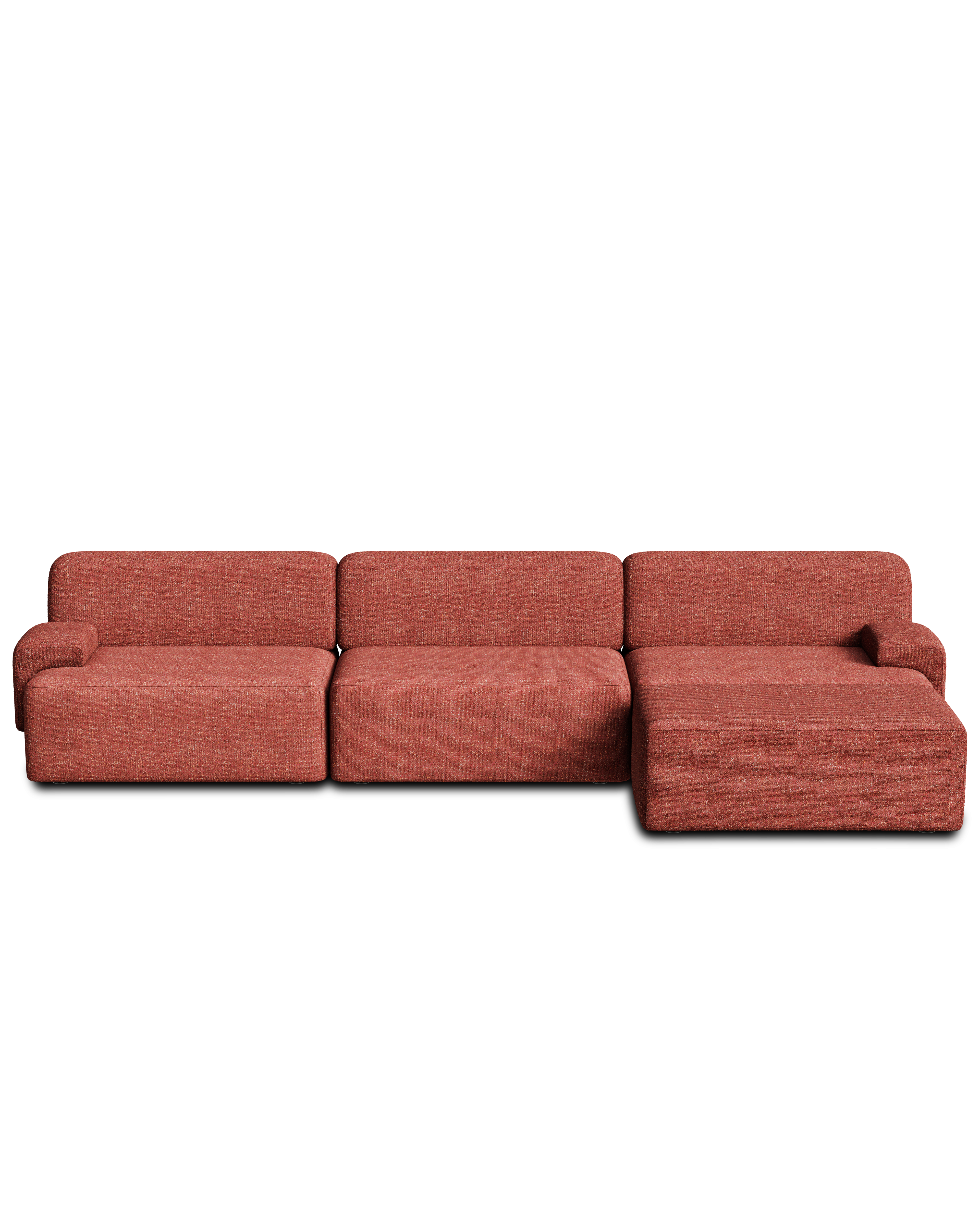 Modulares 3-Sitzer-Sofa UMI kastanienrot