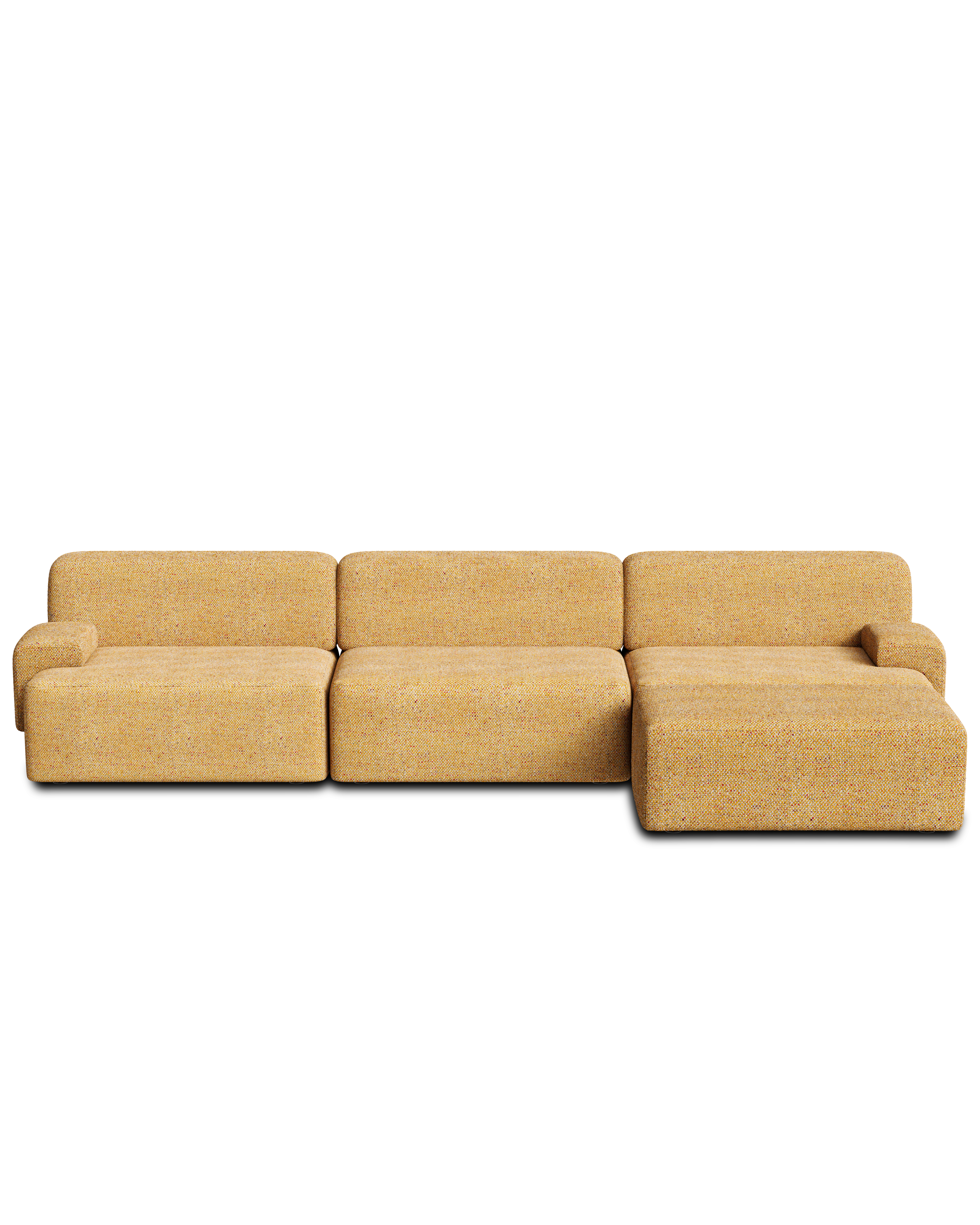 Modular corner sofa for 3 people UMI autumn orange