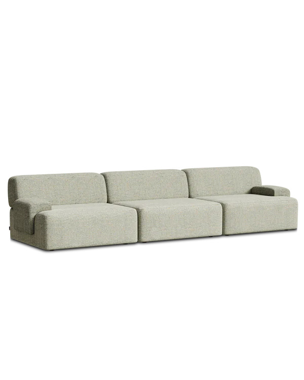 Modulares Sofa UMI - linkes Element in hellem Grün