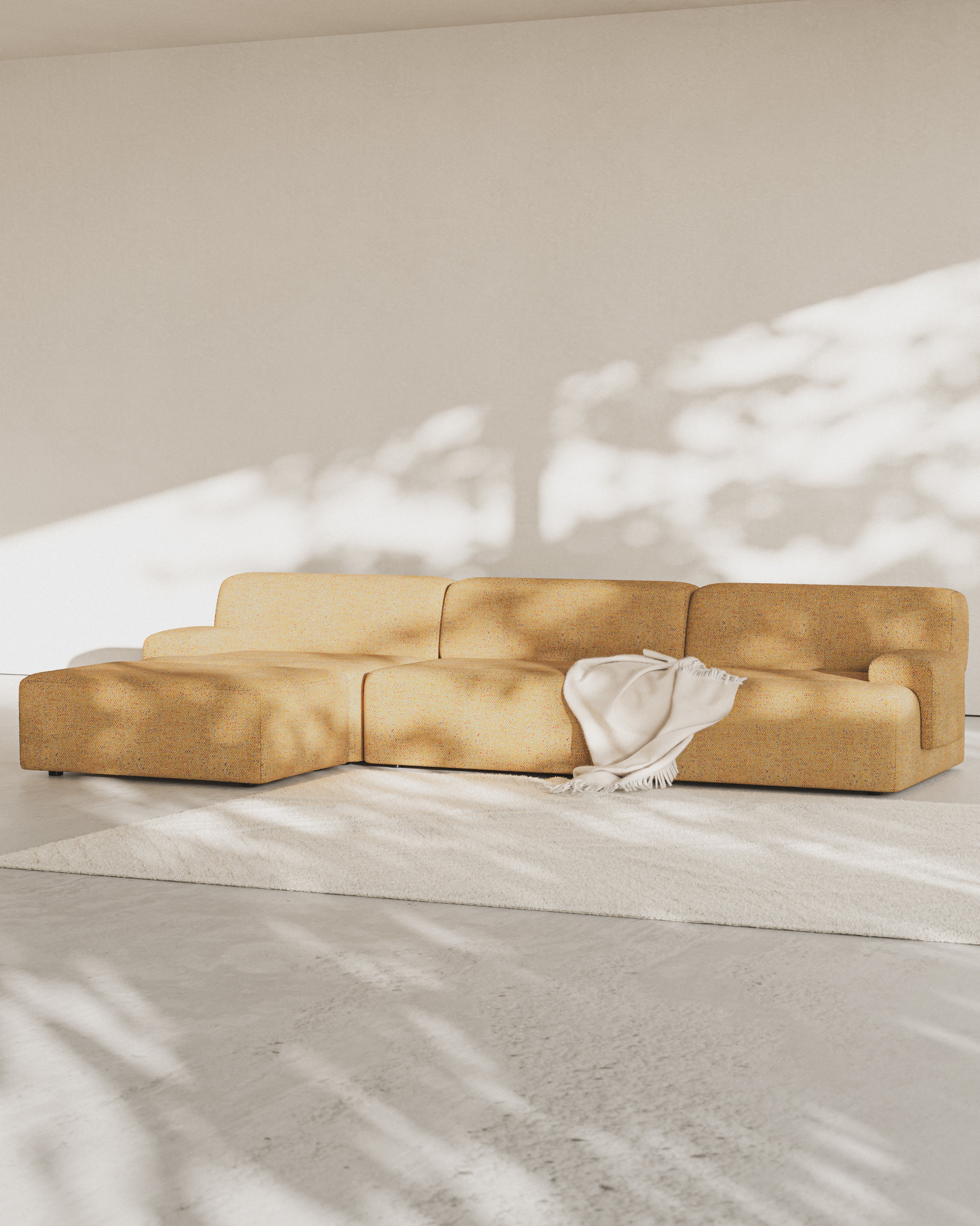 Modular corner sofa for 3 people UMI autumn orange