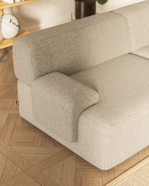 Modulares Sofa UMI - linkes Element in Beige