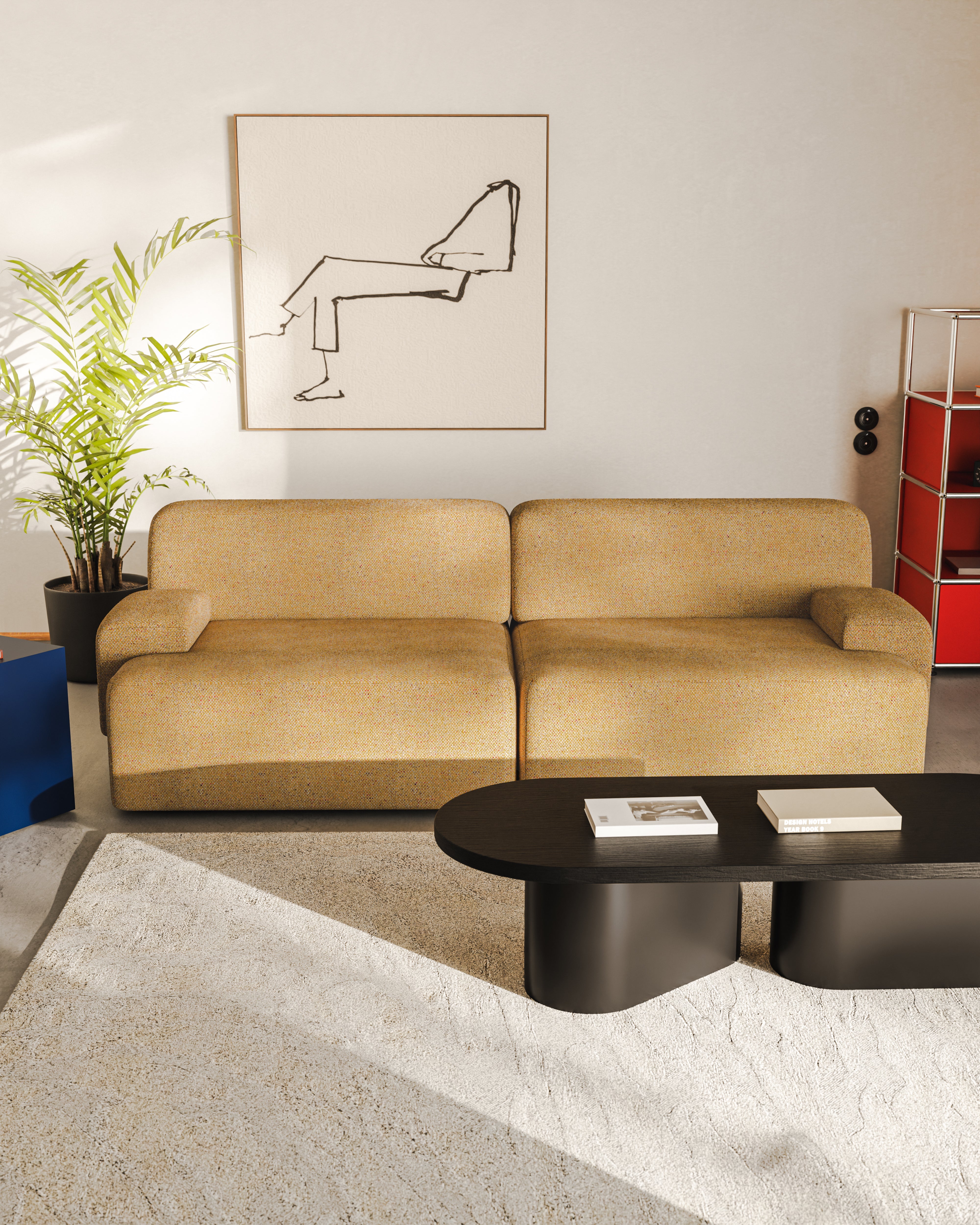 Modulares Sofa für 2 Personen UMI herbstlich orange