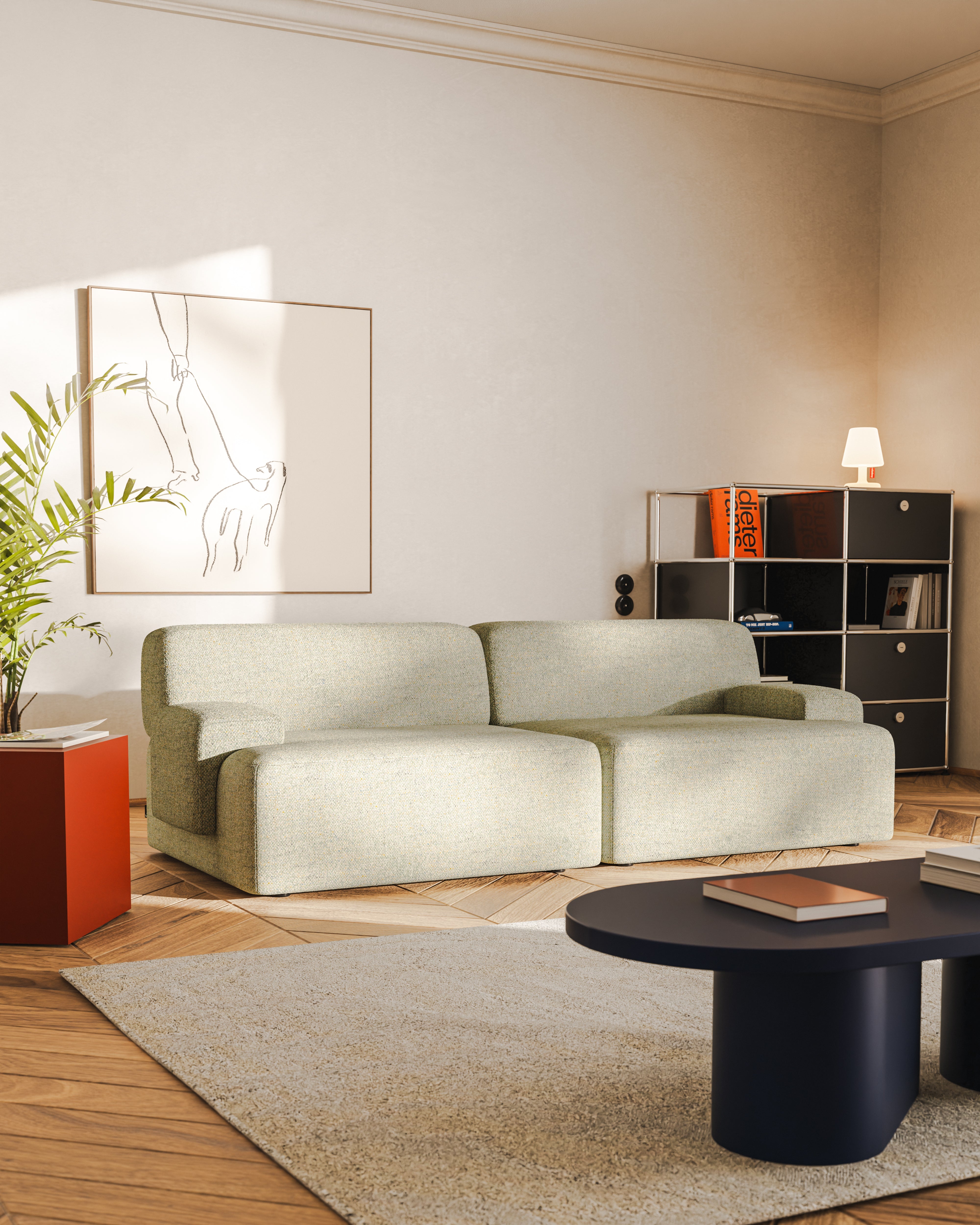 Modulsofa 2-sitzig UMI hellgrün