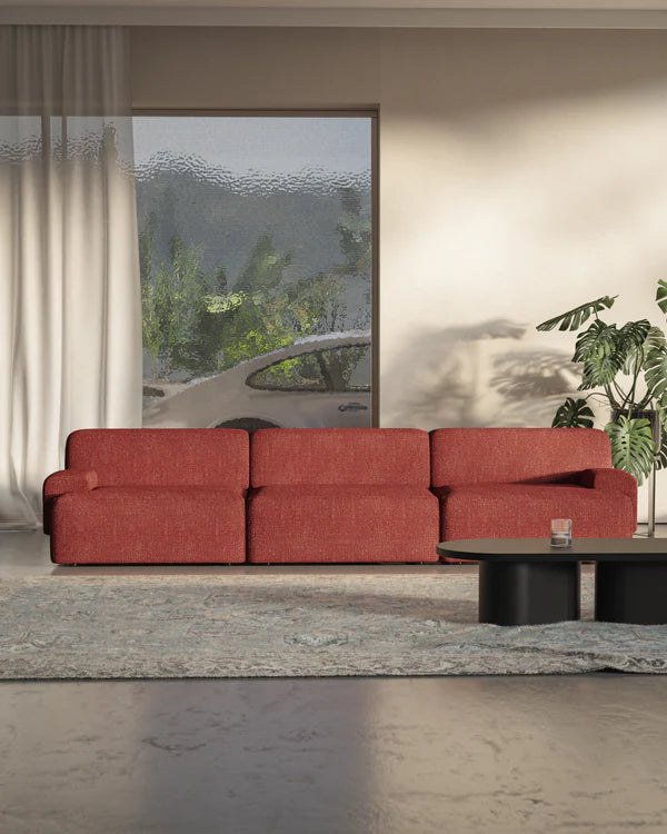 UMI Modular Sofa - Central Element in Chestnut Red