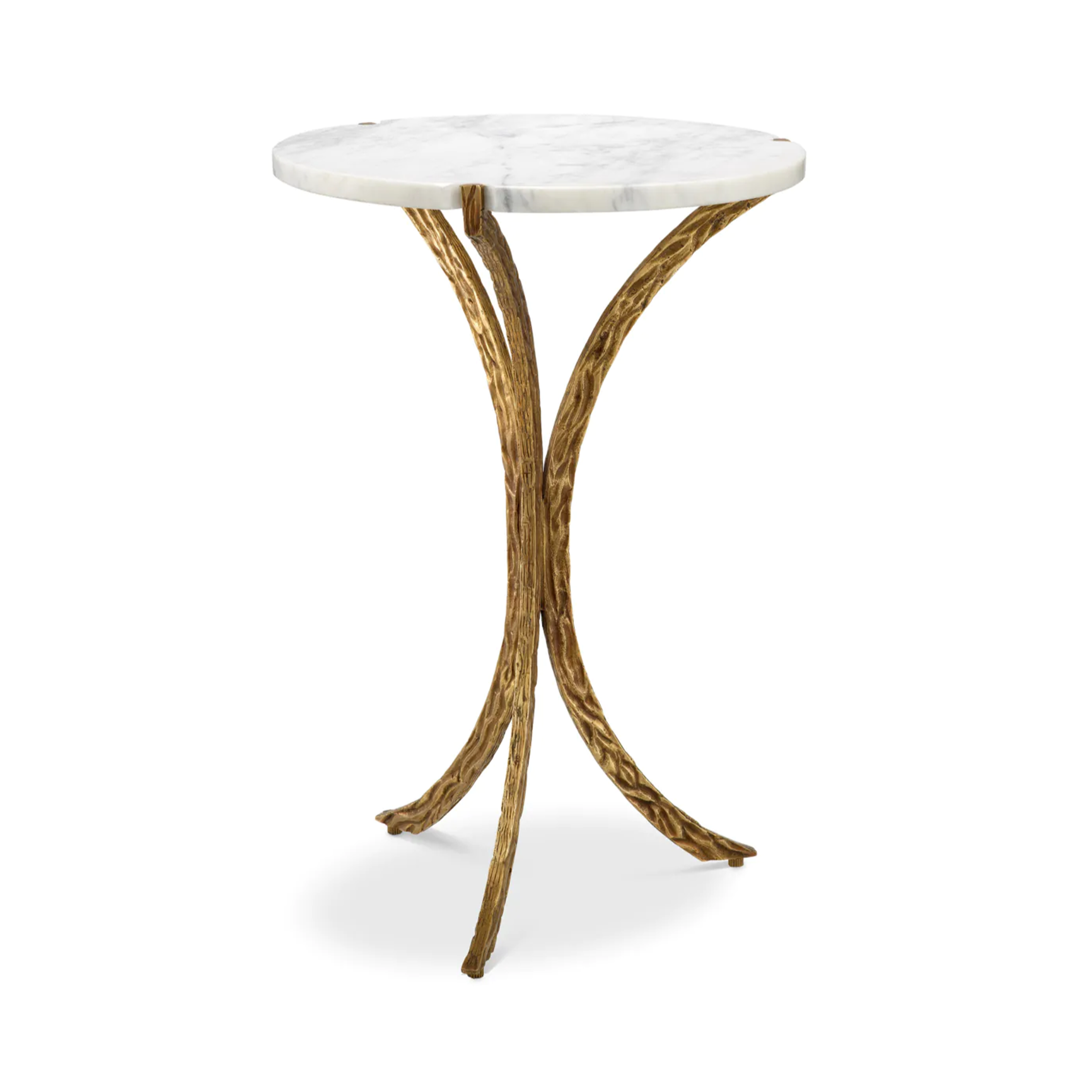 Emmeline side table marble top with ancient golden base