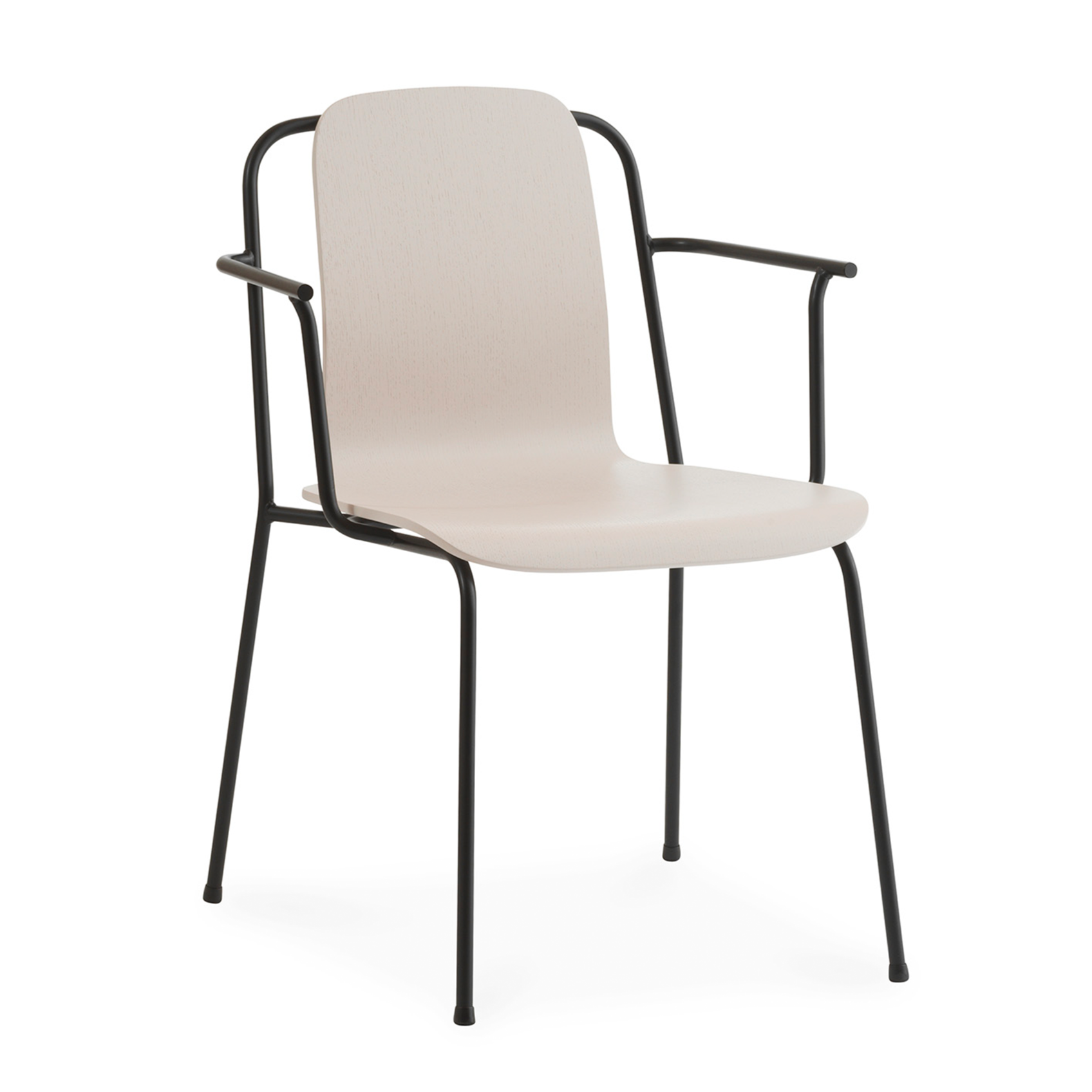 Chair with armrests Studio Jasnoszary Jesion Veneer with a black base