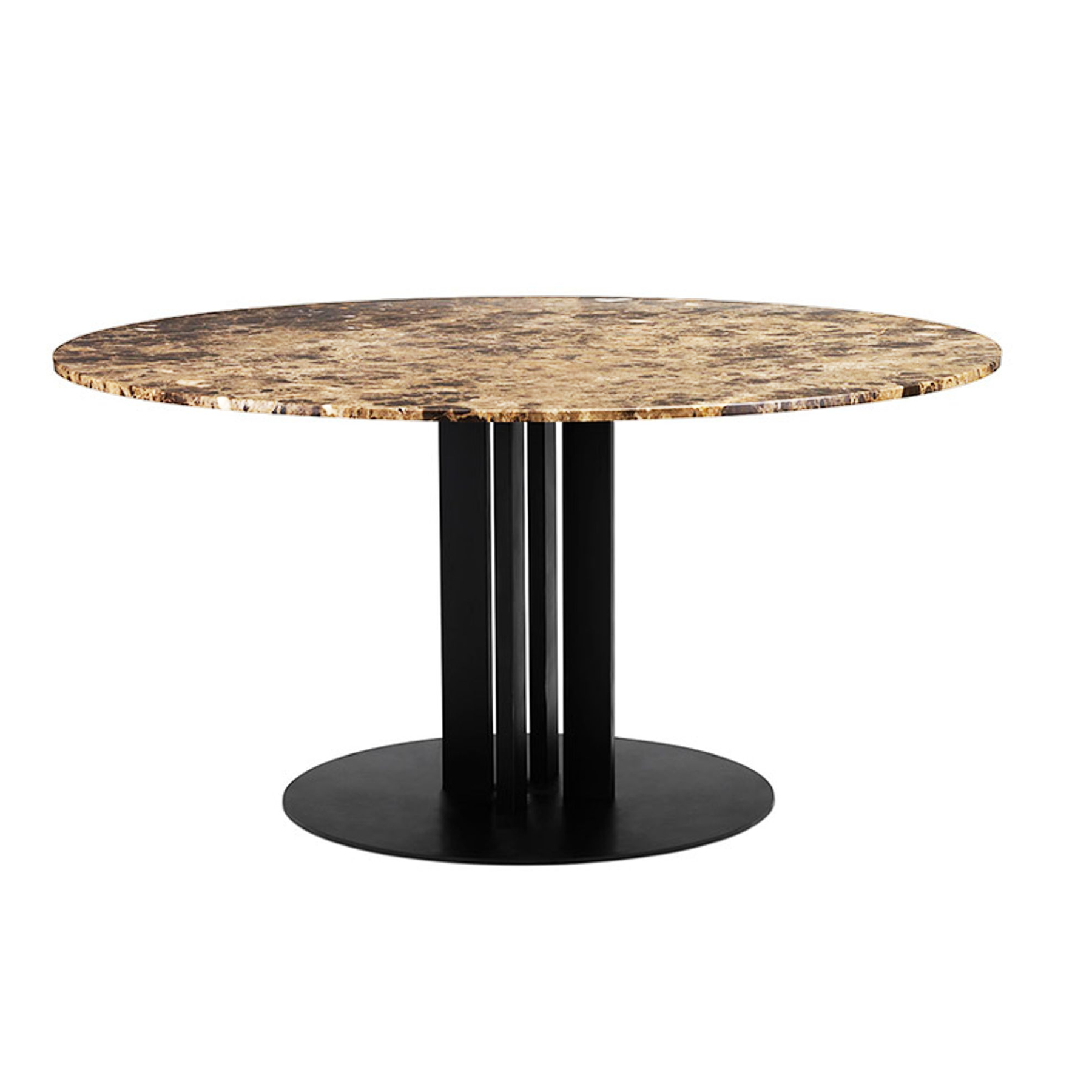 Round table Scala sand marble top with a black base