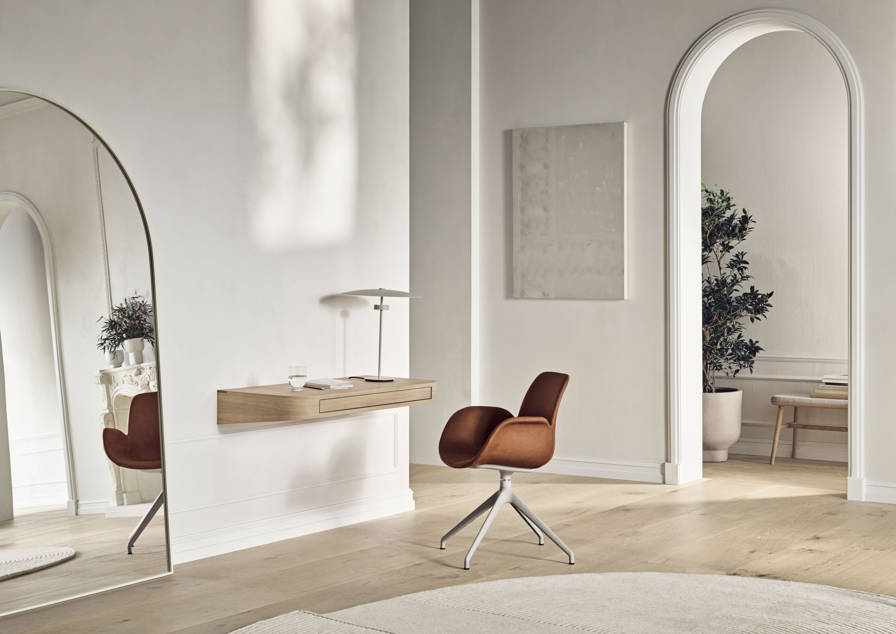 Saatgut beige Bürostuhl mit einer Stahlbasis