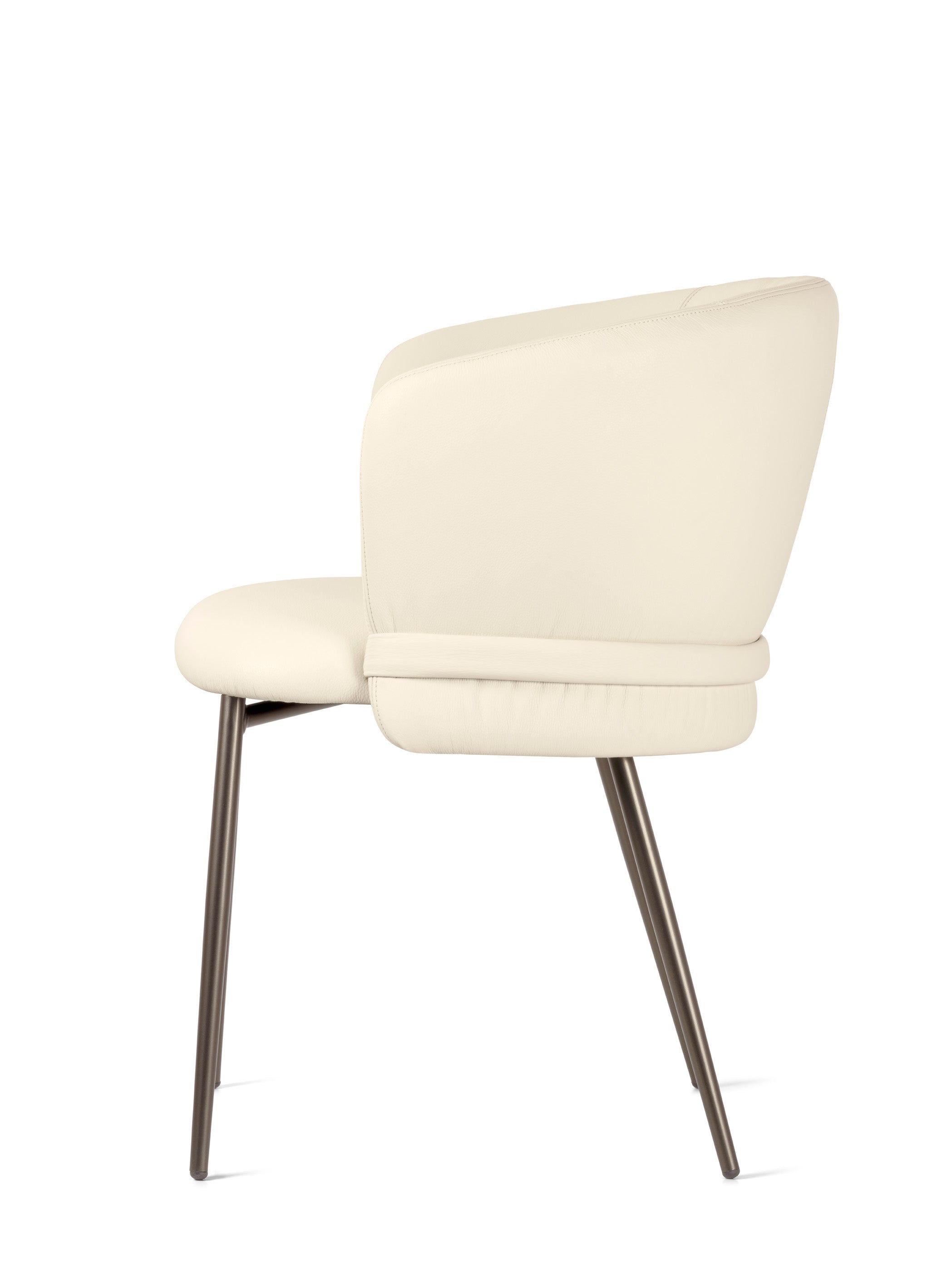 Sessel VANILLA gepolstert mit braunem Metallgestell