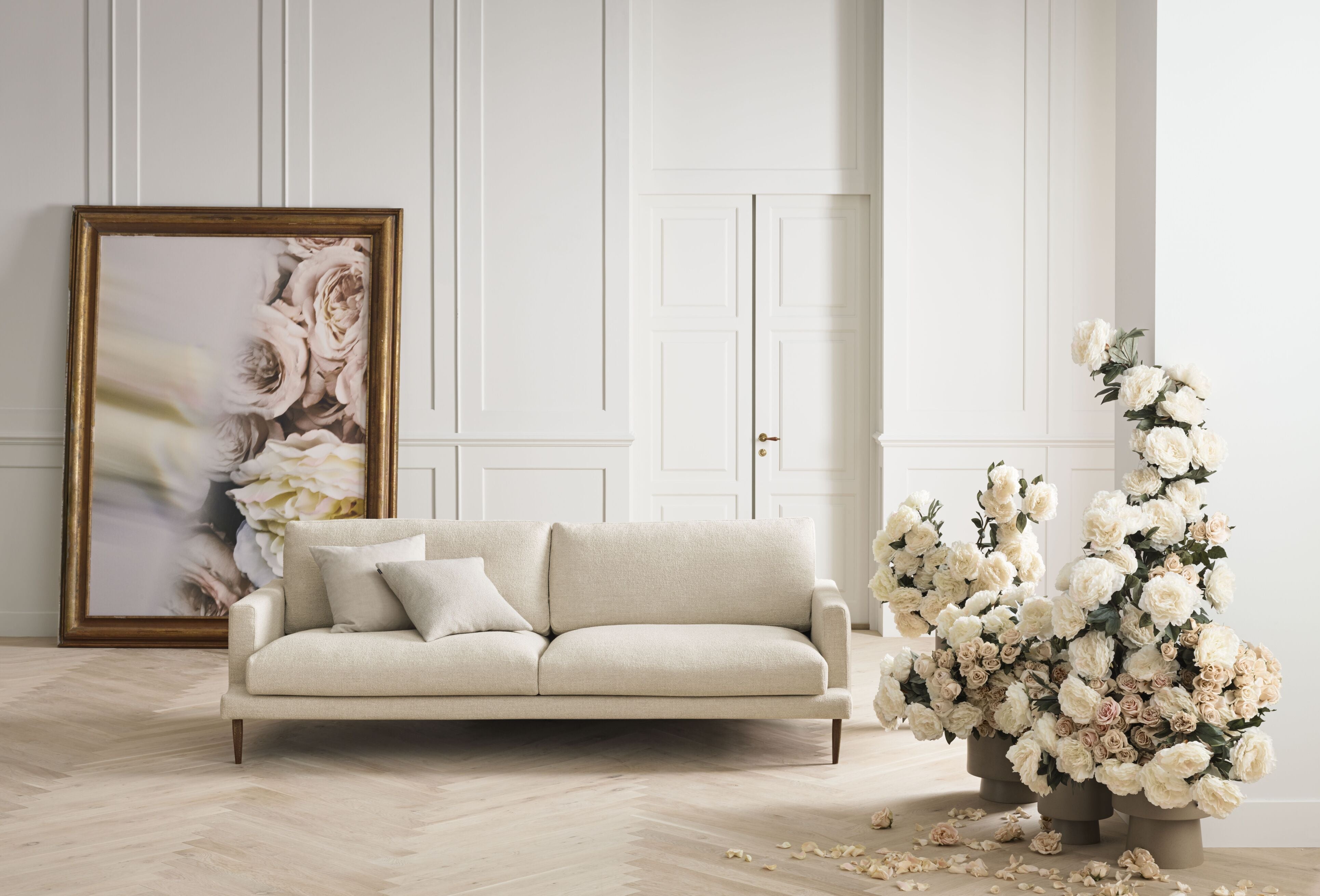 2,5-gesenktes Sofa Veneda Slim Grey Stahlbasis