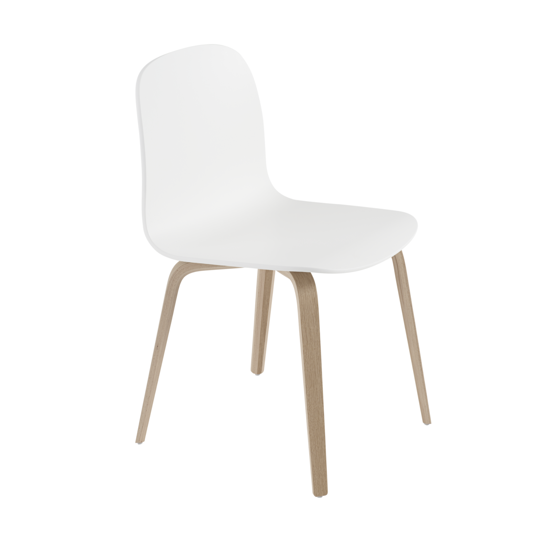 VISU Chair in White with Oak Base