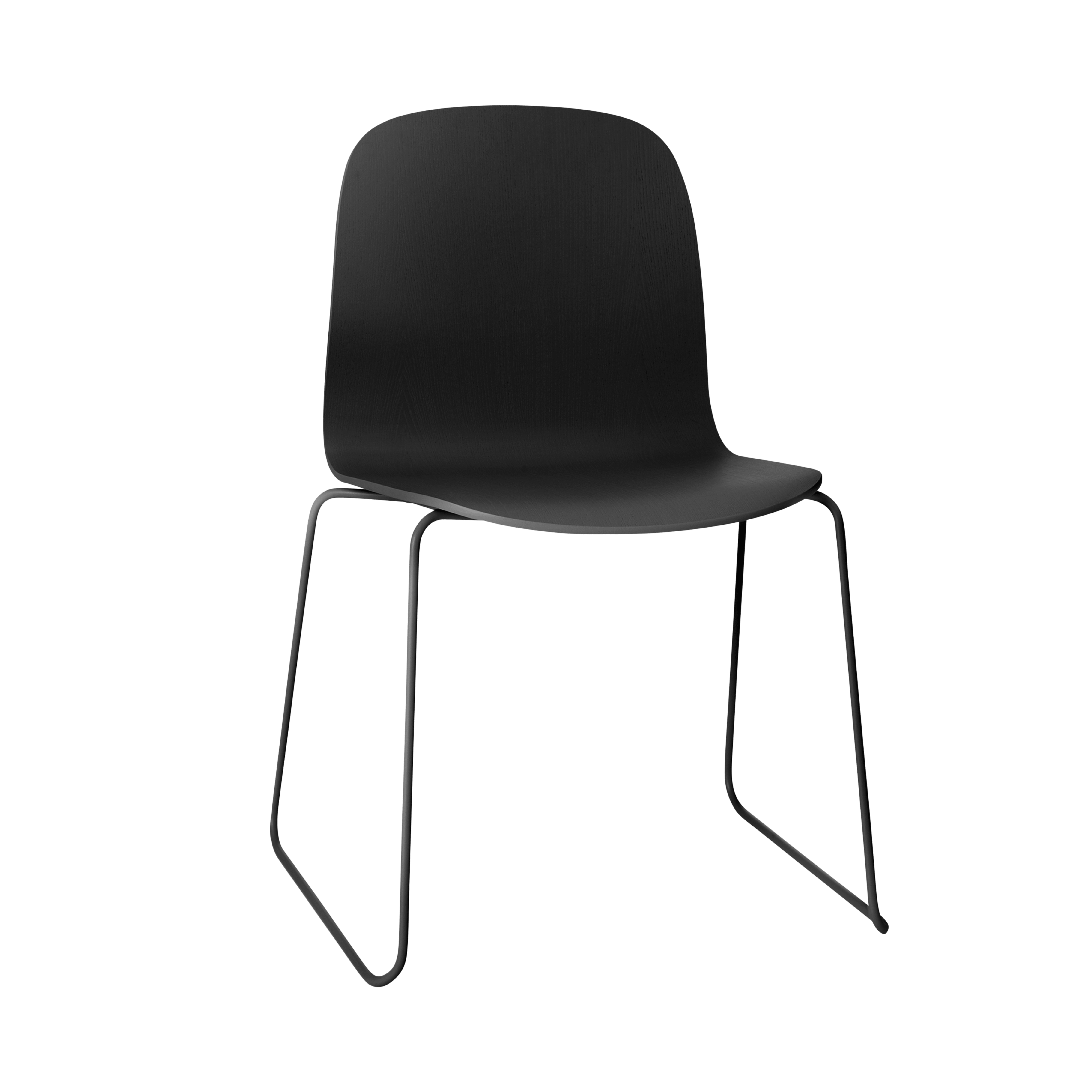 VISU Chair in Black with Steel Sled Base